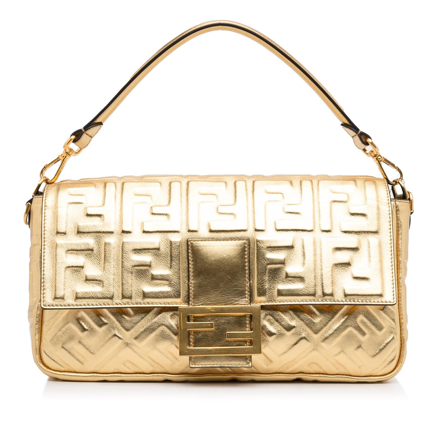 Fendi Zucca Baguette Shg Zckj66 Satchel Bag Large Embossed