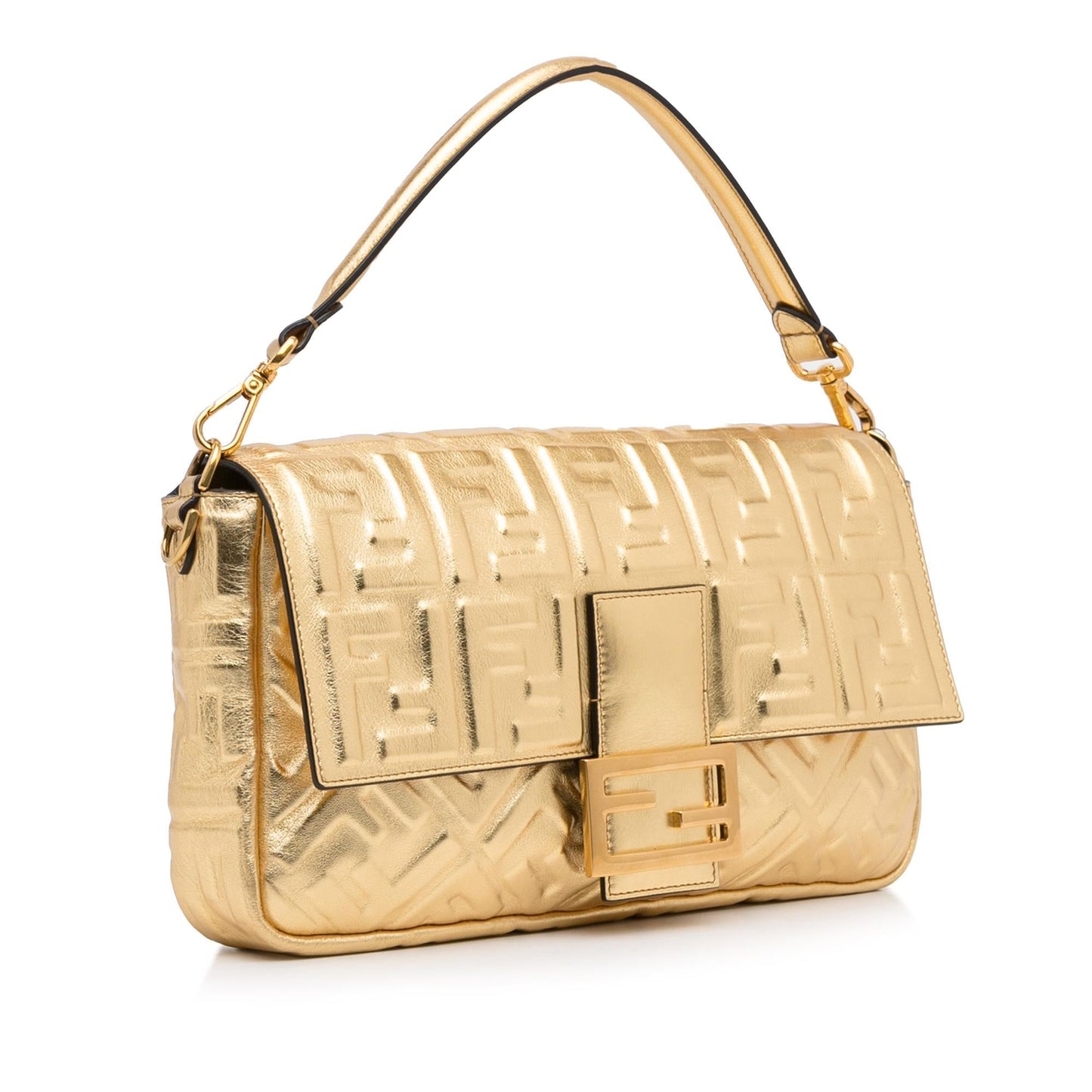 Fendi Zucca Baguette Shg Zckj66 Satchel Bag Large Embossed