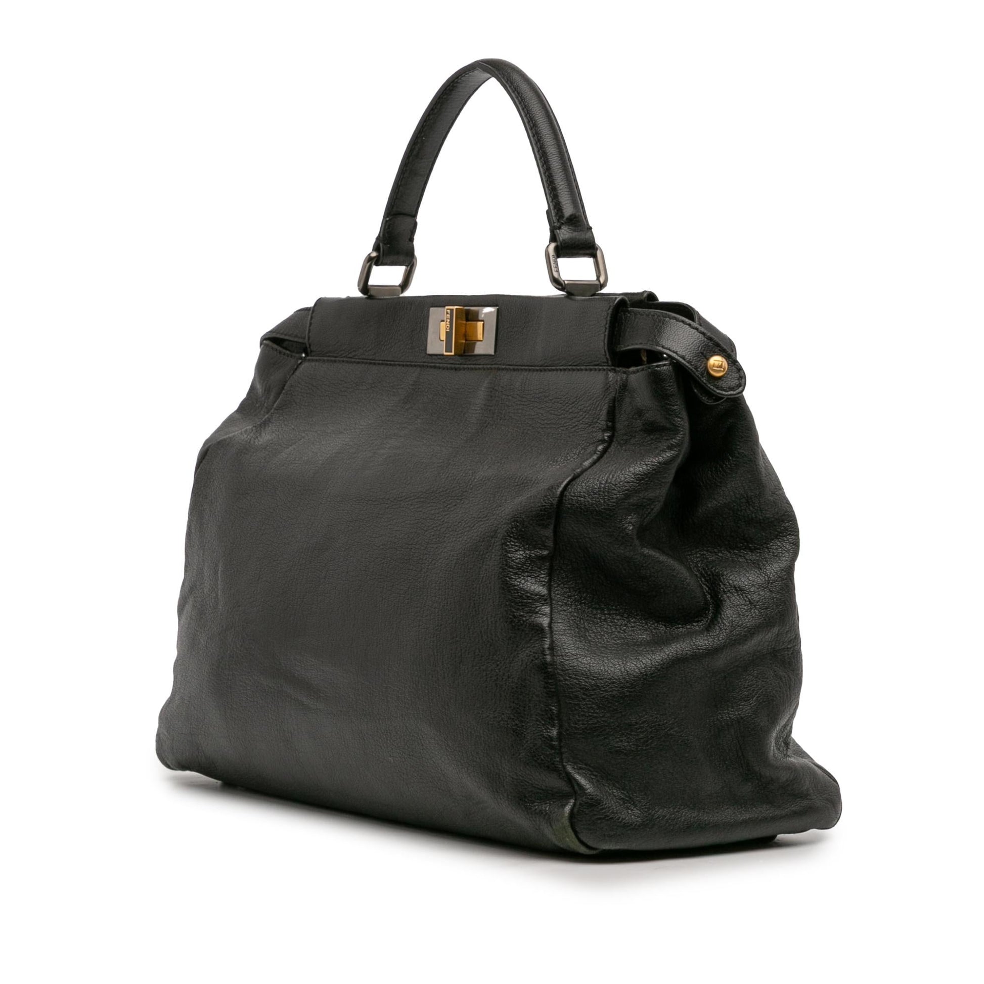 Fendi Goatskin Peekaboo Iconic Satchel Large Satchel Bag