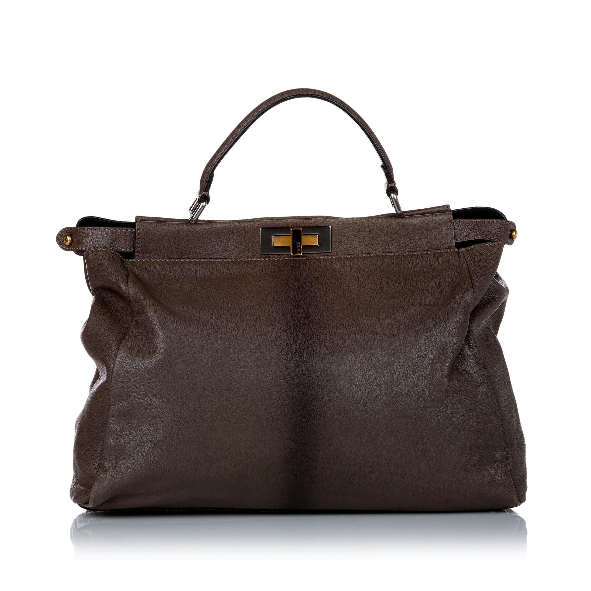 Fendi Peekaboo Satchel Shg Leather Large Satchel Bag Satchel Shg 28817