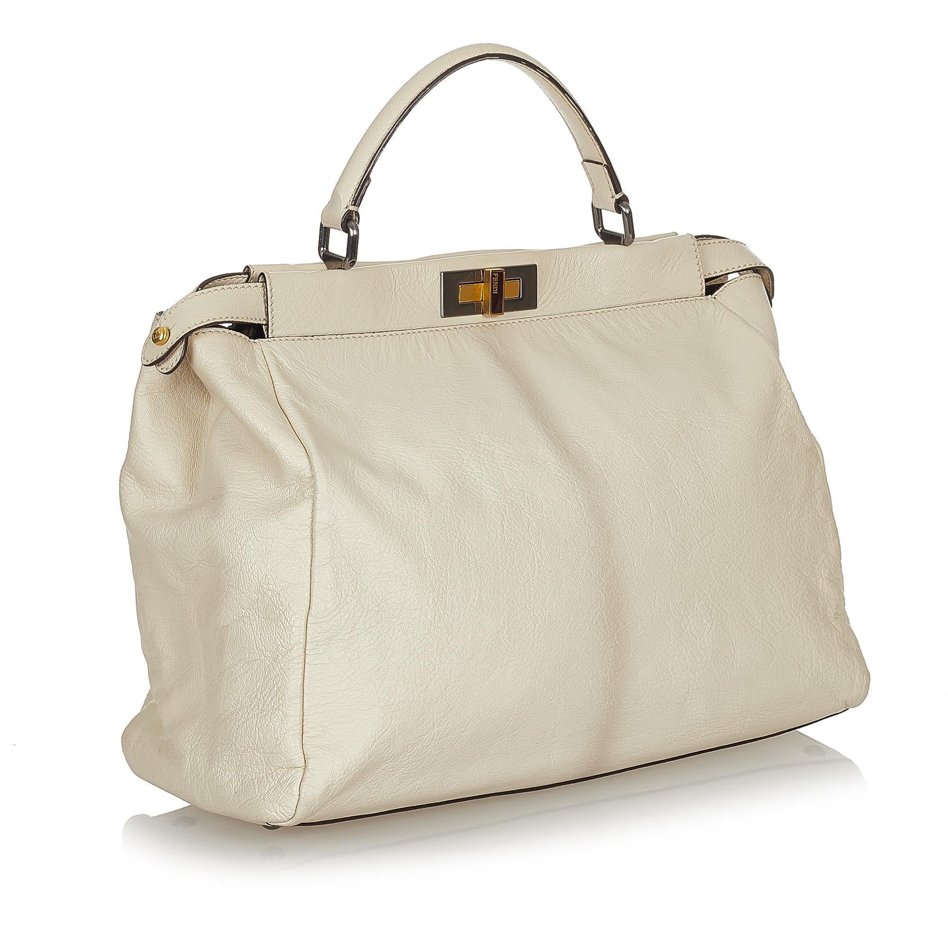 Fendi Peekaboo Satchel Shg Usppvt Leather Large Satchel Bag