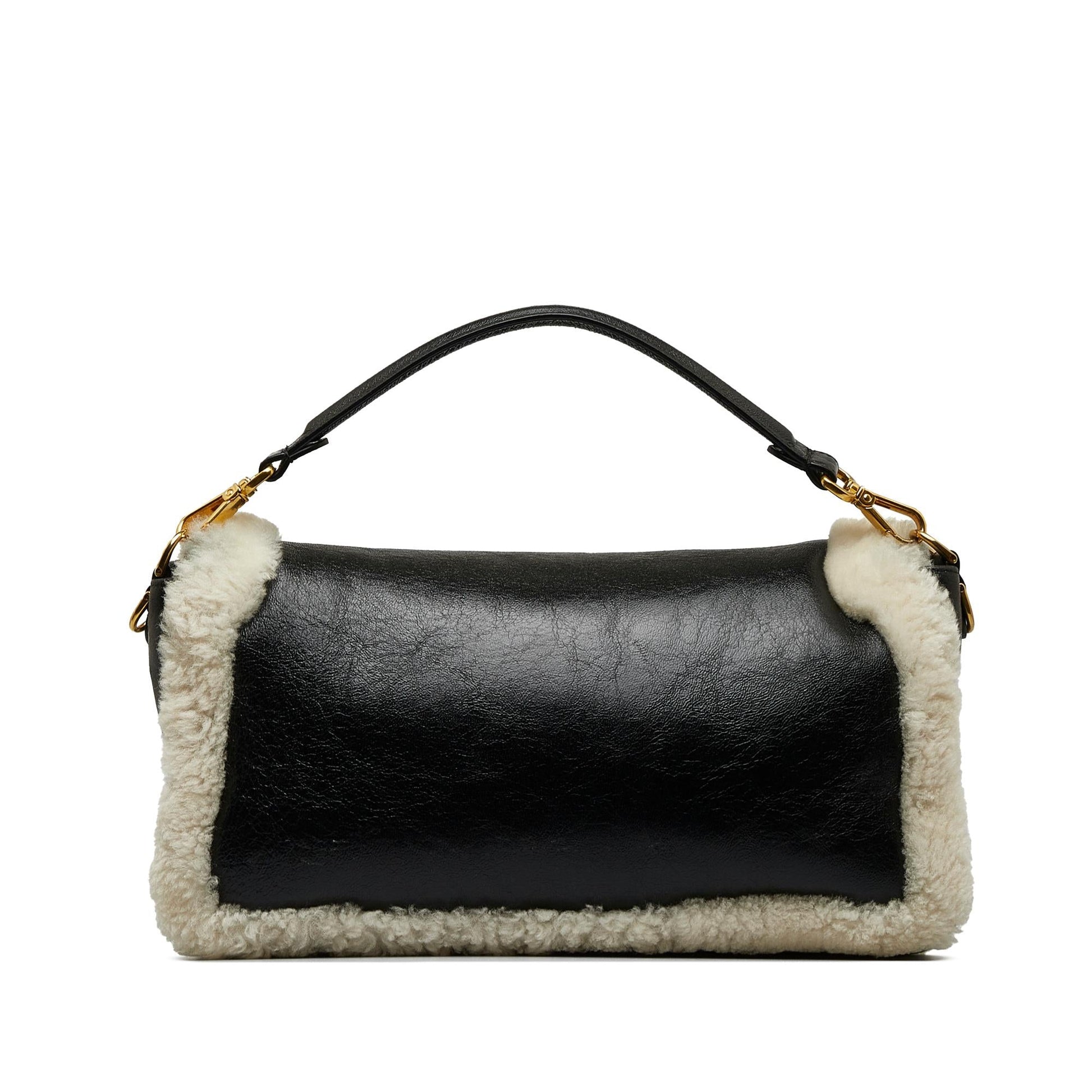 Fendi Shearling Baguette Shg Rdq63A Satchel Bag Large