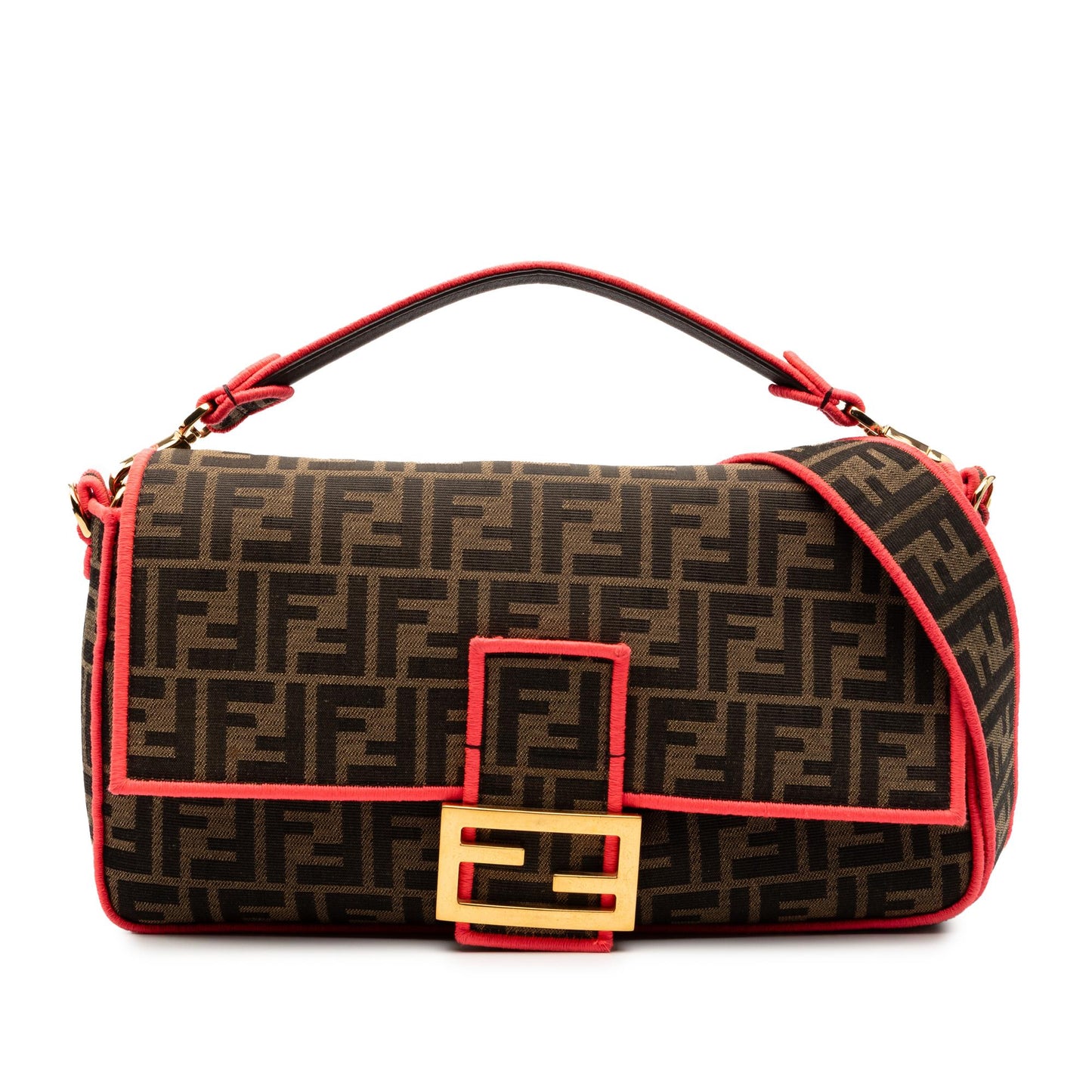 Fendi Zucca Baguette Satchel Canvas Large Satchel Bag