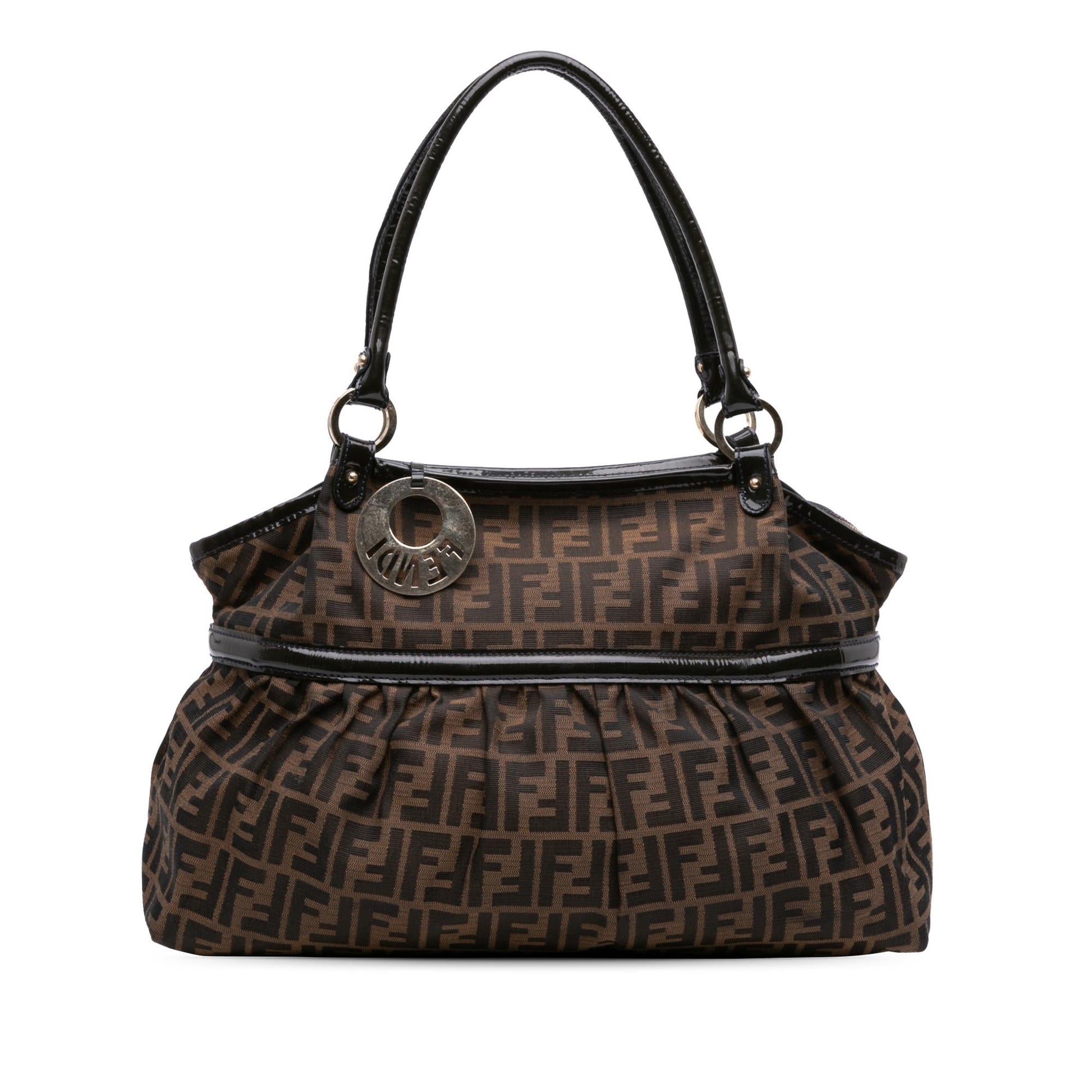 Fendi Zucca Chef Shoulder Bag Canvas Large Chef Shoulder Bag