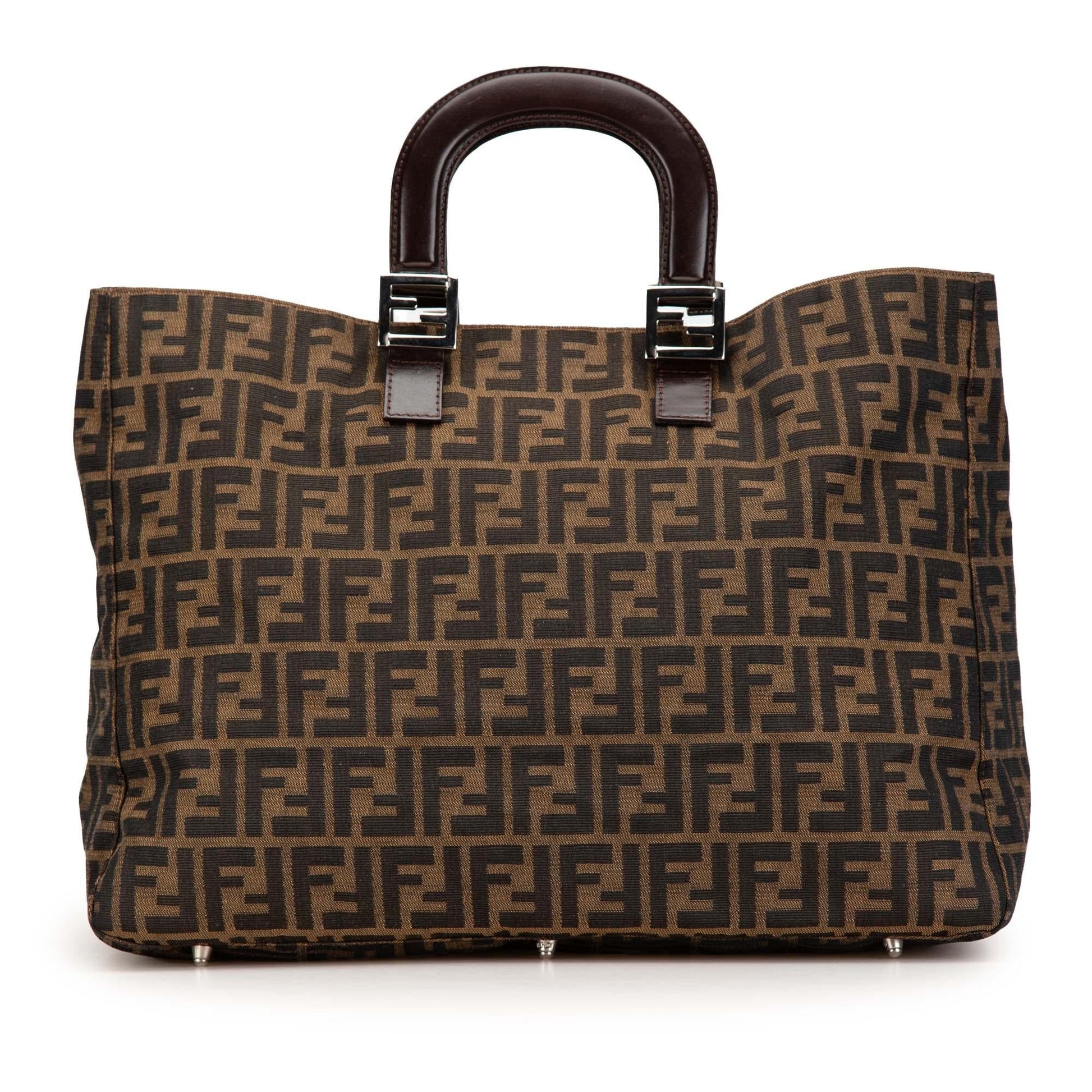 Fendi Zucca Twins Tote Shg Kzs55H Canvas Large Tote Bag