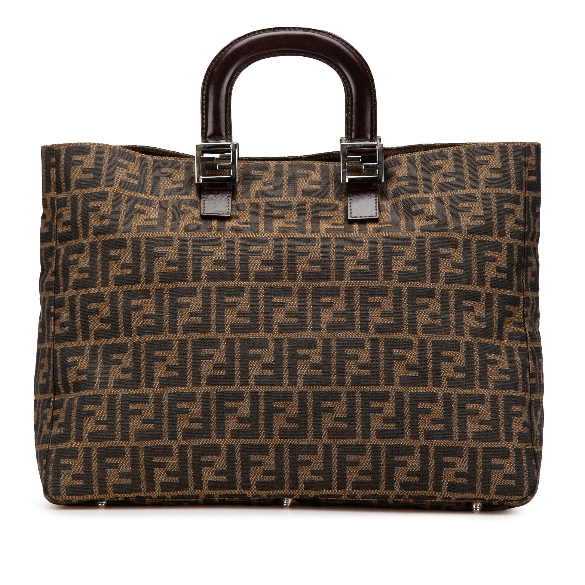 Fendi Zucca Twins Tote Canvas Large Tote Bag Twins Tote 4