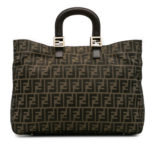 Fendi Zucca Twins Tote Canvas Large Tote Bag Twins Tote 6