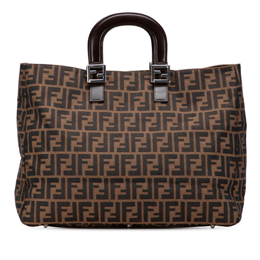 Fendi Zucca Twins Tote Canvas Large Tote Bag