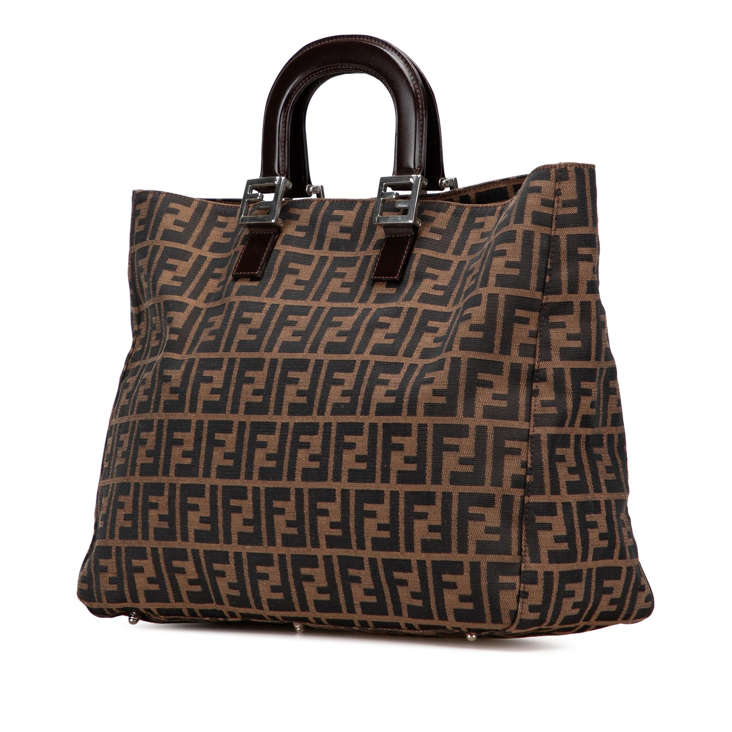 Fendi Zucca Twins Tote Canvas Large Tote Bag