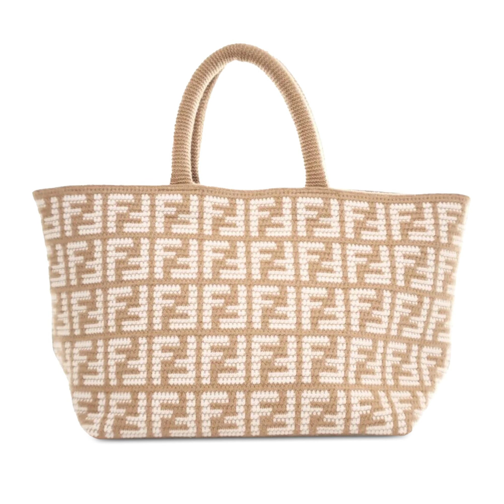 Fendi Zucca Cashmere Shopper Tote Shg Bvm1Iv Large Tote Bag