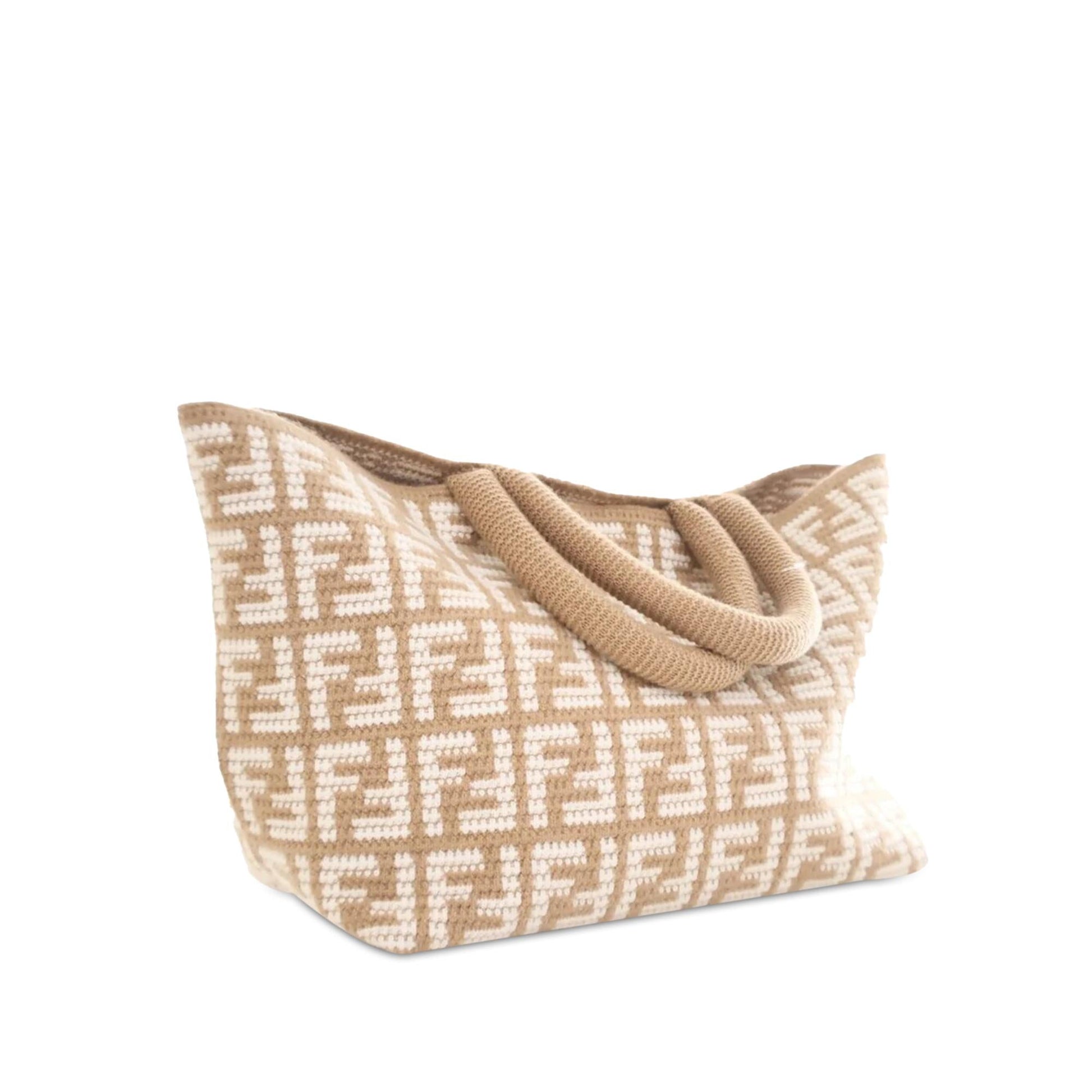 Fendi Zucca Cashmere Shopper Tote Shg Bvm1Iv Large Tote Bag
