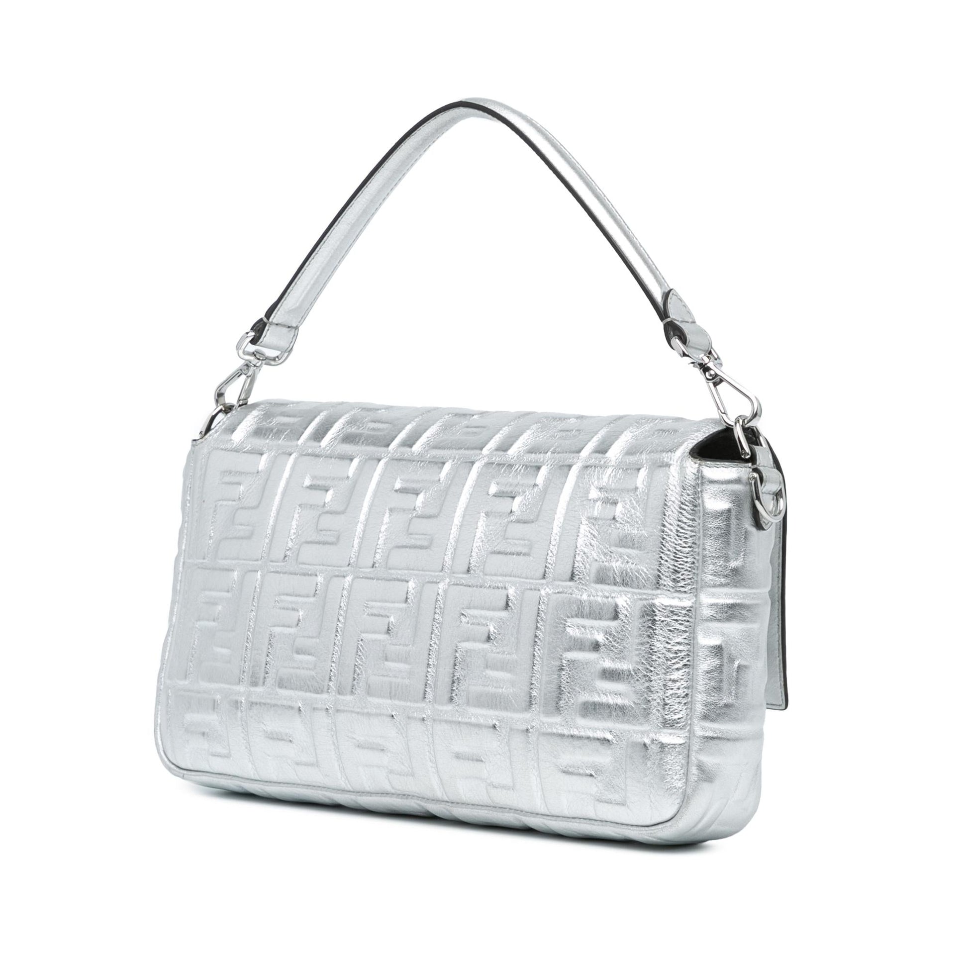 Fendi Zucca Baguette Satchel Large Embossed Satchel Bag Embossed Baguette Satchel