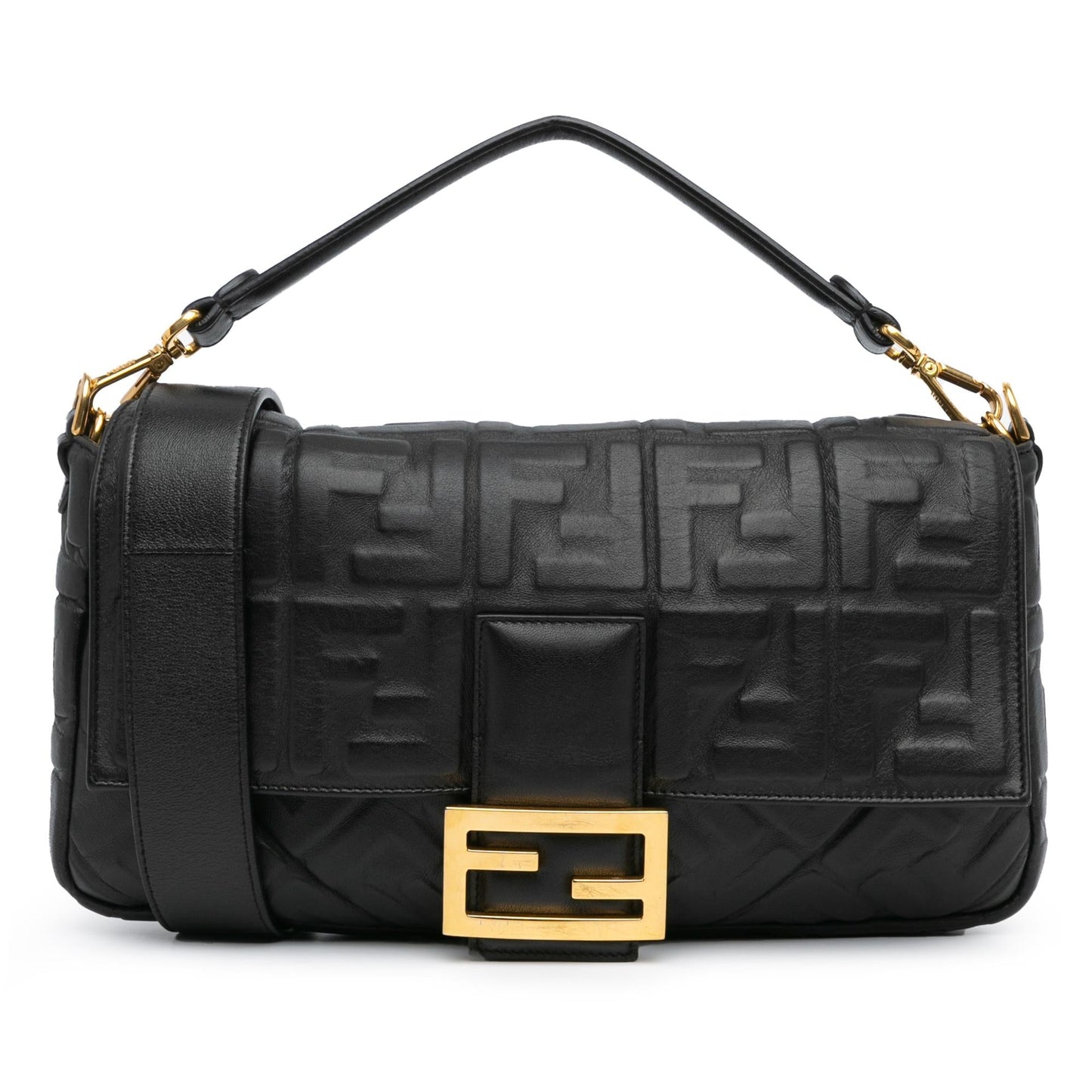 Fendi Zucca Baguette Satchel Shg Jlanxb Leather Large Embossed Satchel Bag