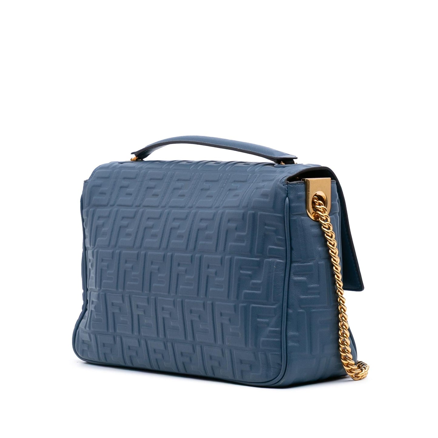 Fendi Zucca Baguette Shoulder Bag Leather Large Embossed Baguette Shoulder Bag