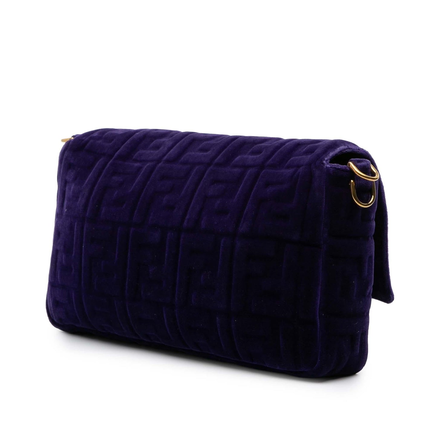 Fendi Zucca Velvet Baguette Satchel Large Embossed Satchel Bag