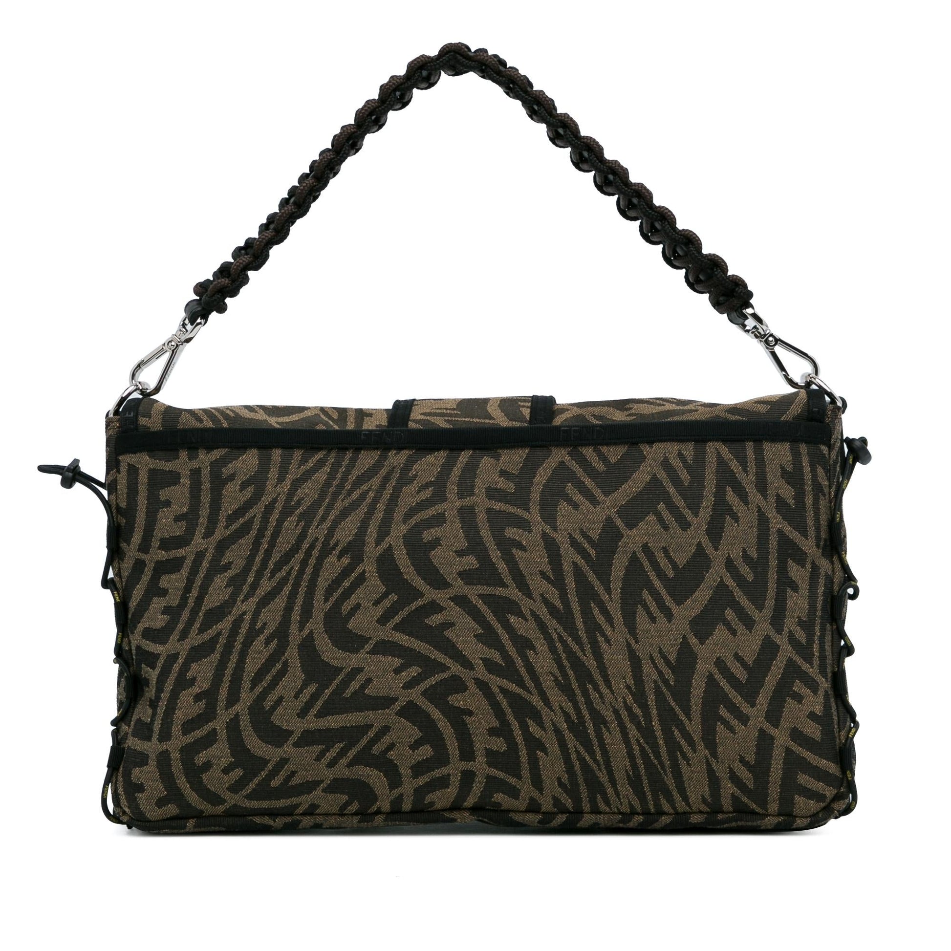 Fendi Zucca Vertigo Mesh Baguette Satchel Shg Dmuy2A Large Satchel Bag