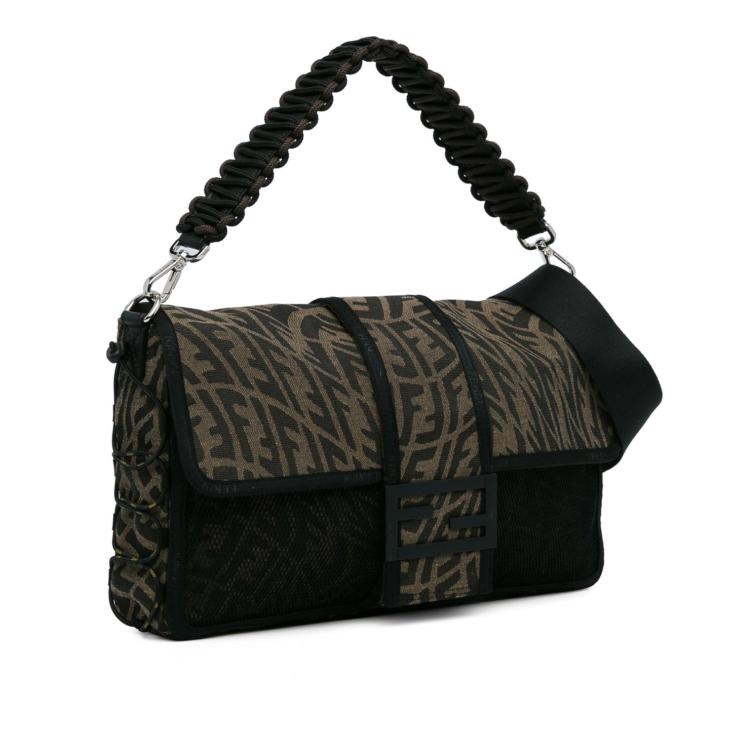 Fendi Zucca Vertigo Mesh Baguette Satchel Shg Dmuy2A Large Satchel Bag