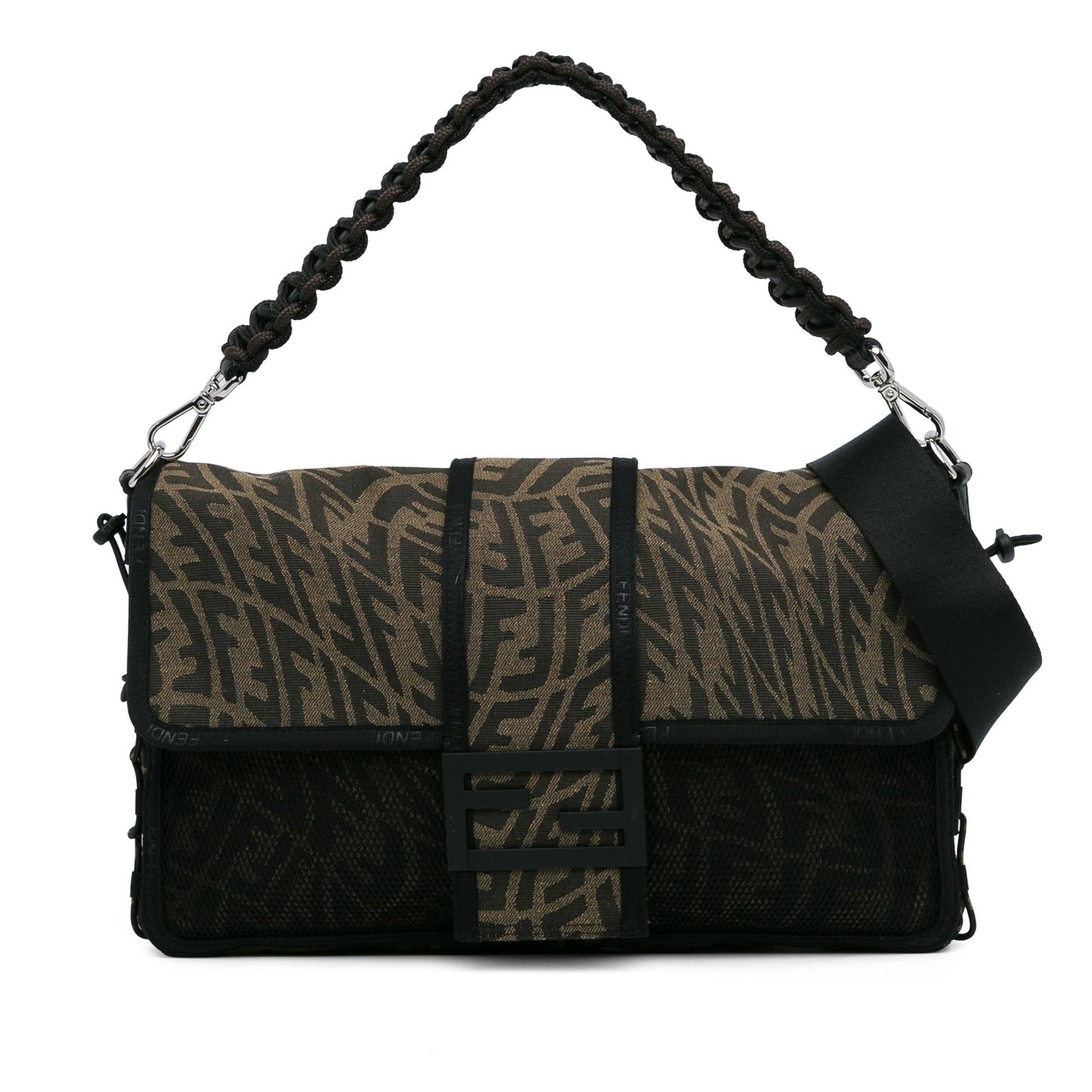Fendi Zucca Vertigo Mesh Baguette Satchel Shg Lfrso8 Large Satchel Bag