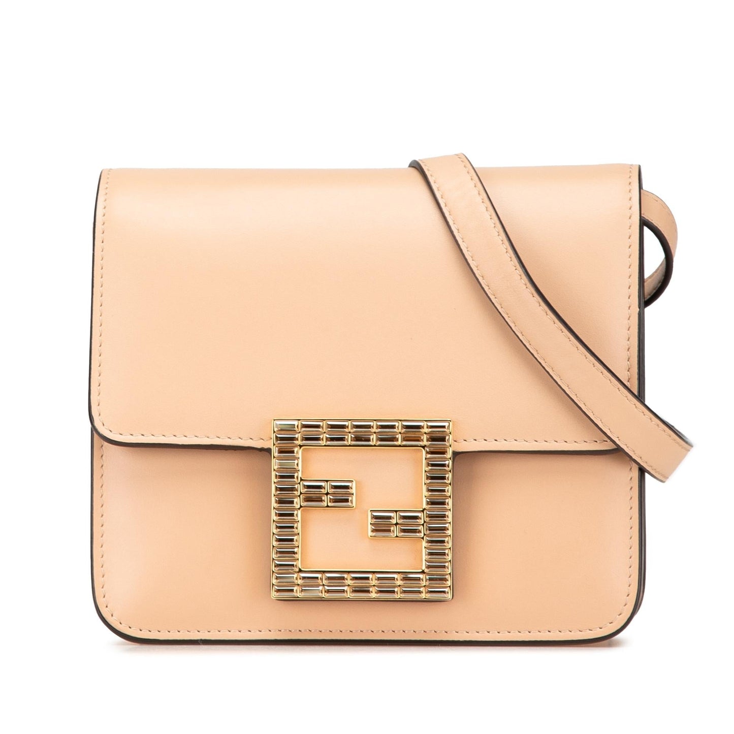 Fendi Crystal Fab Crossbody Leather Crossbody Bag Fab Crossbody 1