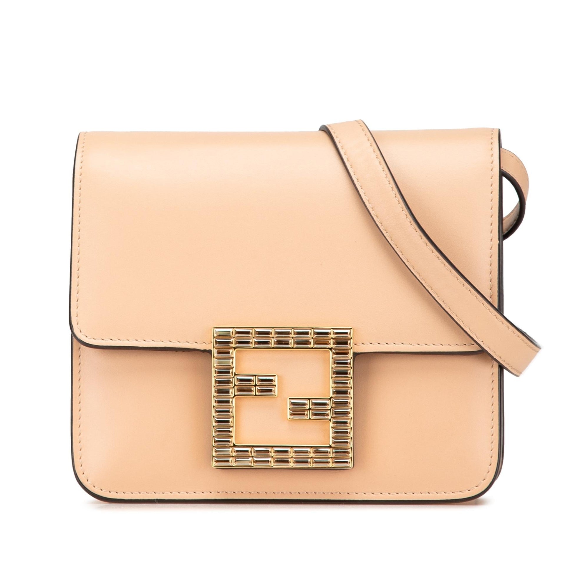Fendi Crystal Fab Crossbody Leather Crossbody Bag Fab Crossbody 1