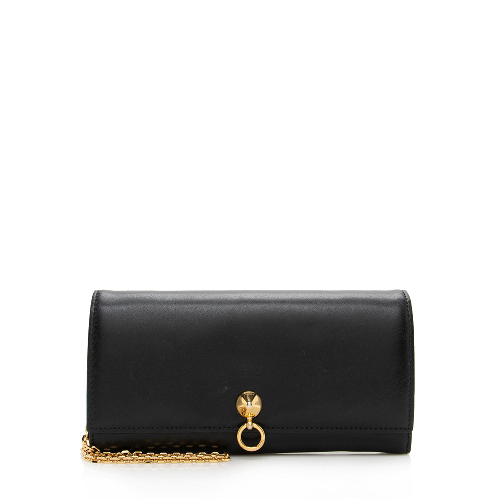 Fendi Dotcom Wallet On Bag Shf Leather Chain Crossbody Bag