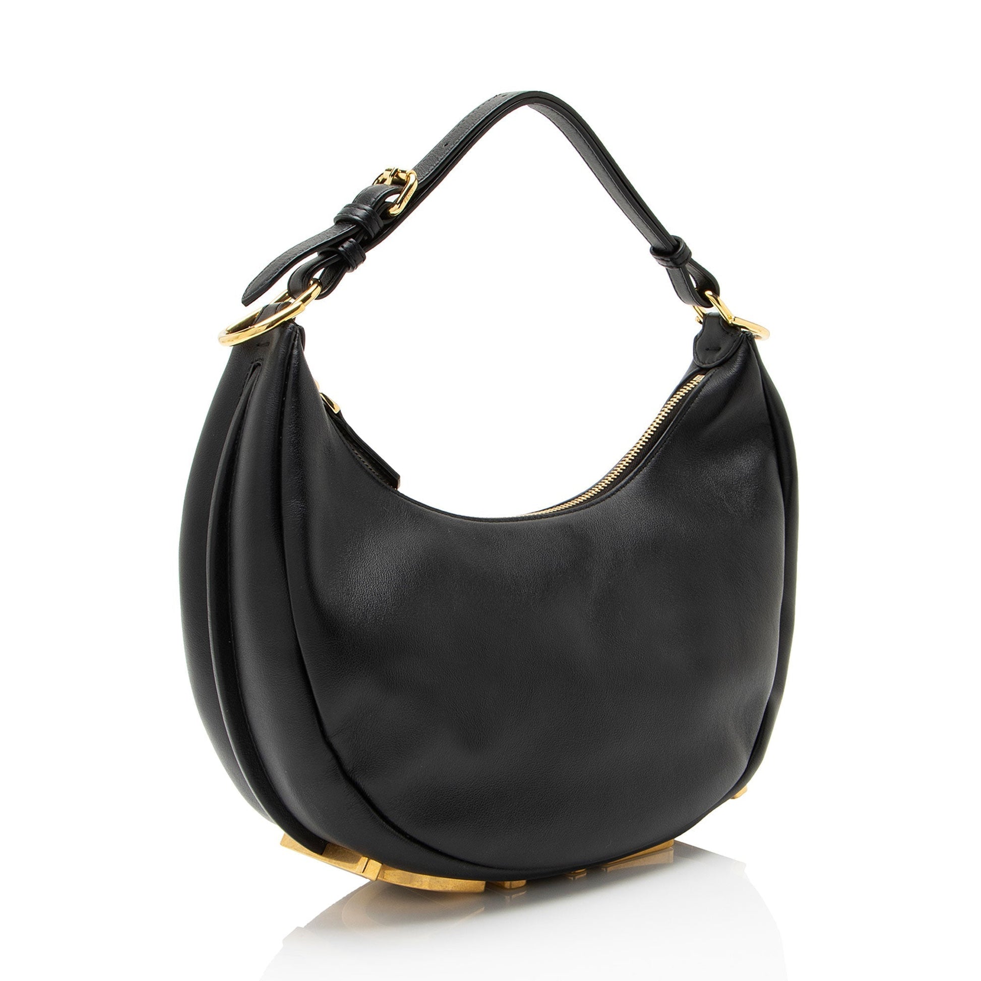 Fendi graphy Hobo Leather Small Shoulder Bag