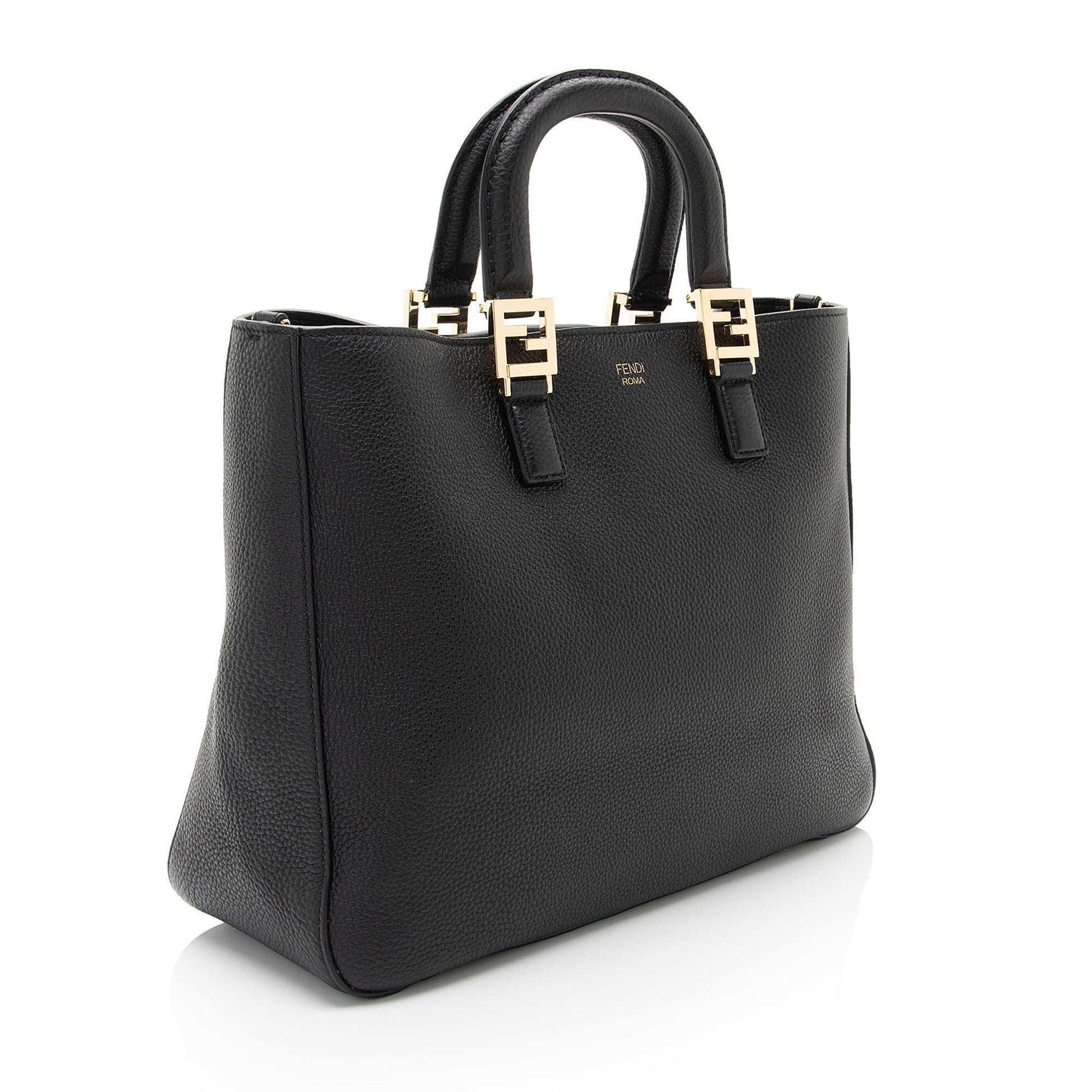 Fendi Glacier Tote Leather Medium Tote Bag