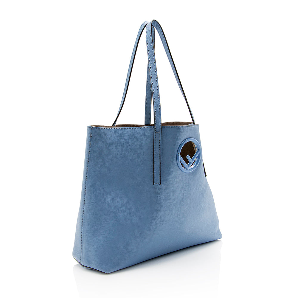 Fendi Shopper Tote Shf Leather Logo Tote Bag