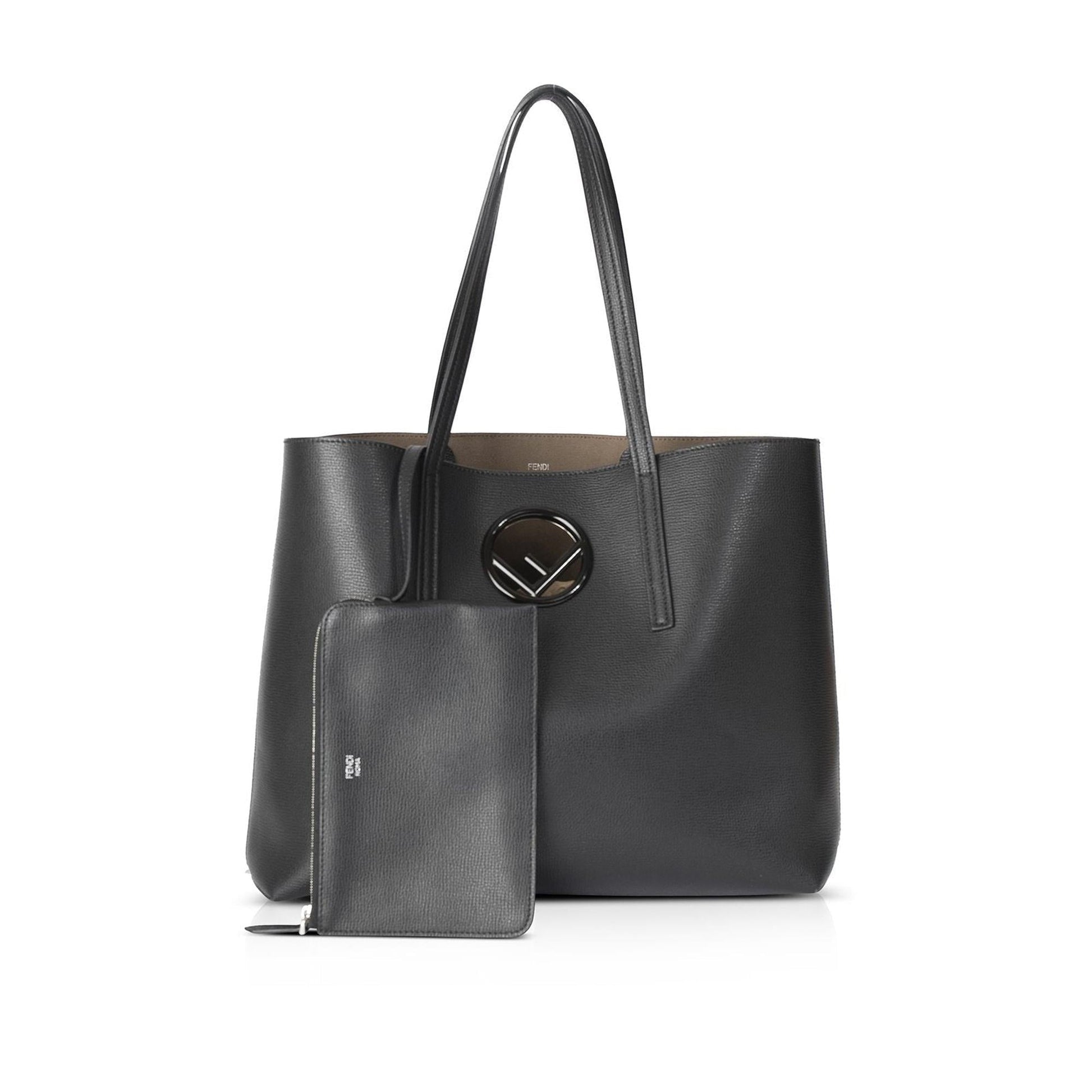 Fendi Shopping Tote Leather Logo Tote Bag