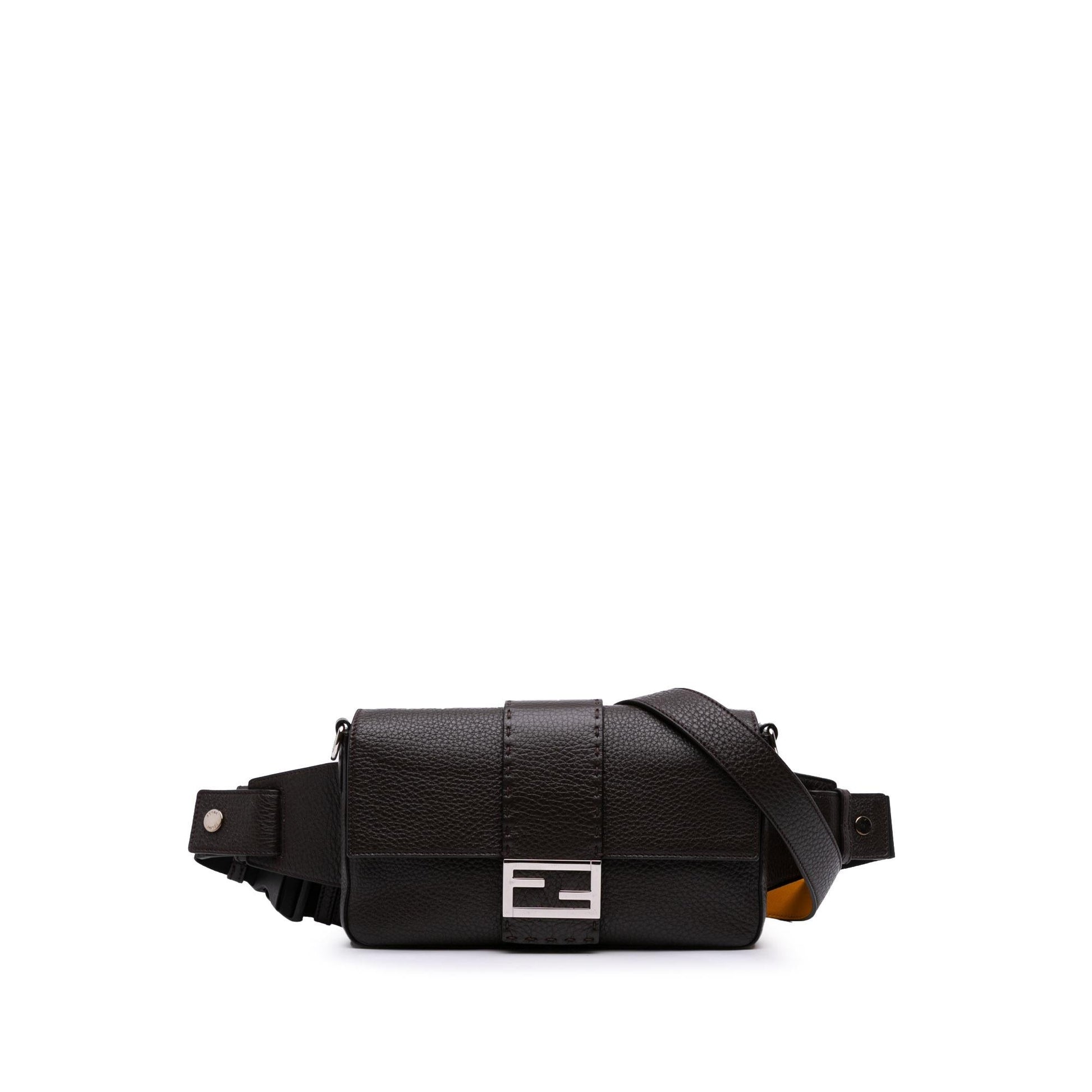 Fendi Selleria Convertible Baguette Satchel Leather Satchel Bag