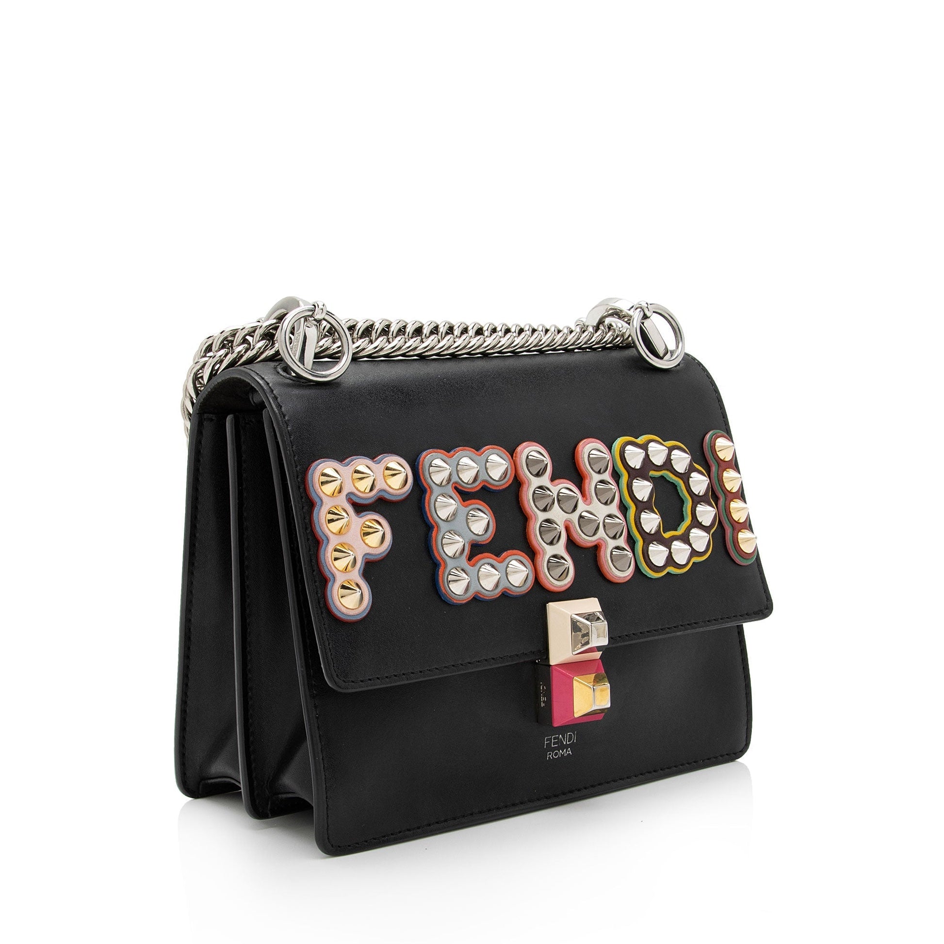 Fendi Studded Kan Shoulder Bag Shf Hruo3C Leather Small