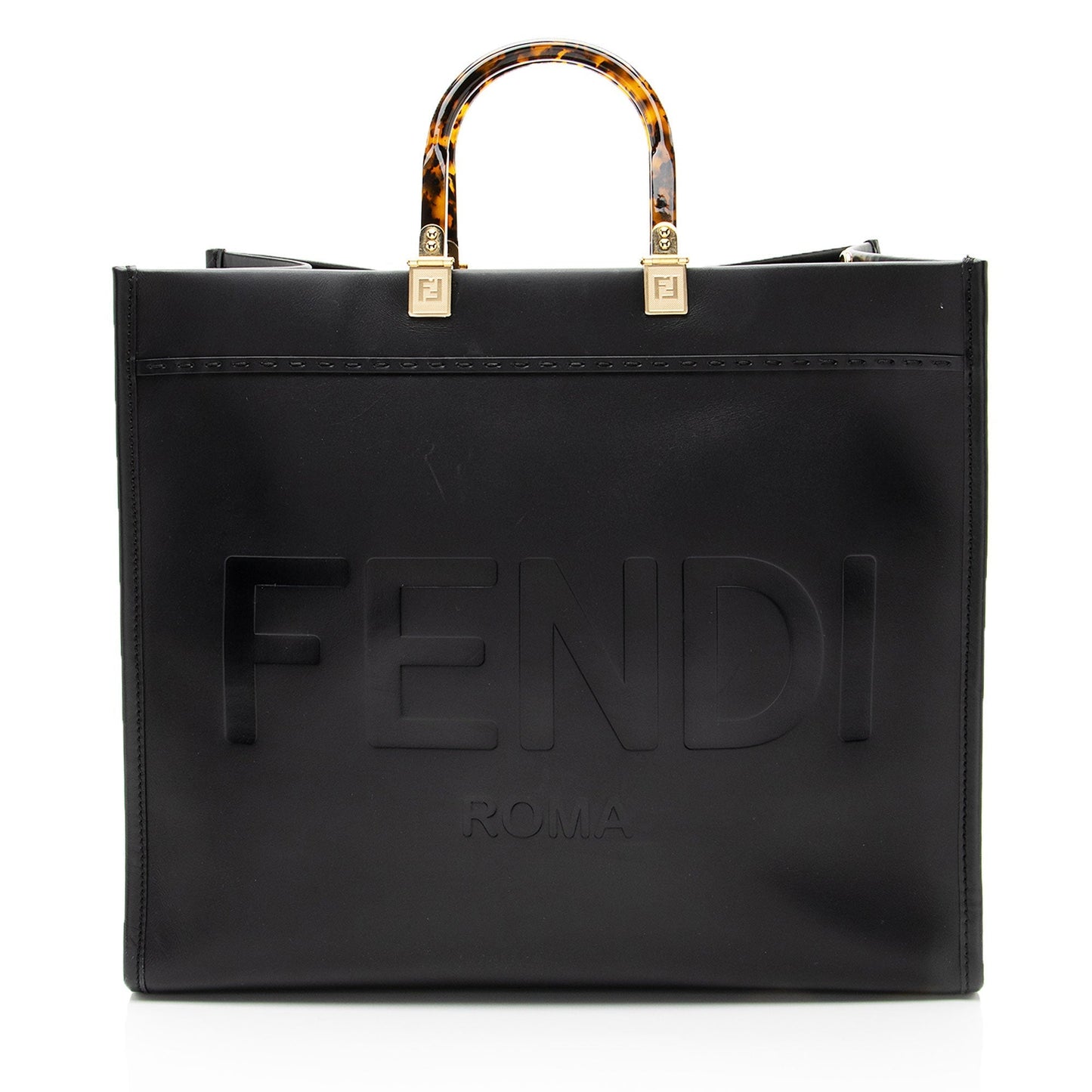 Fendi Sunshine Shopper Tote Leather Large Tote Bag Large Shopper Tote