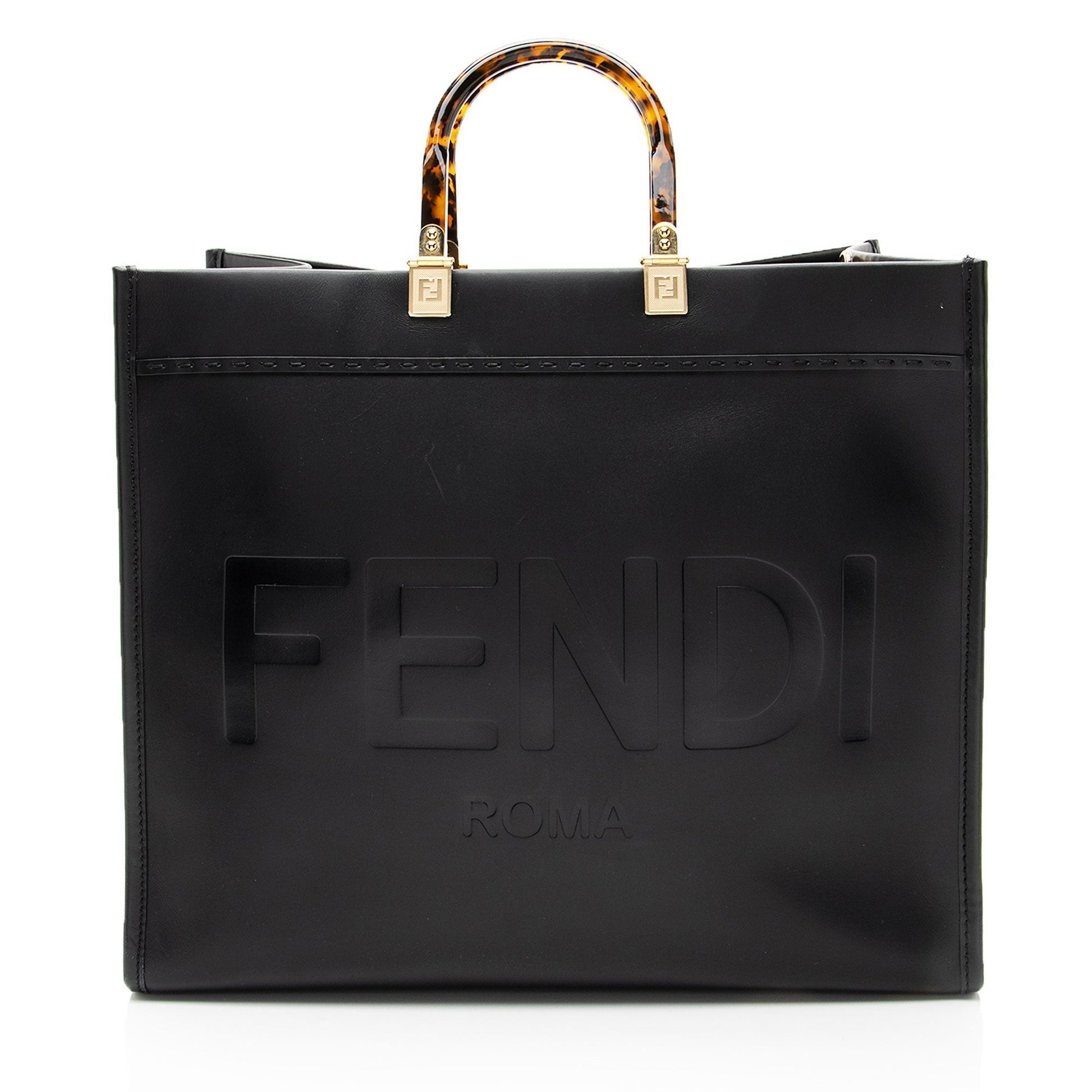 Fendi Sunshine Shopper Tote Leather Large Tote Bag Large Shopper Tote