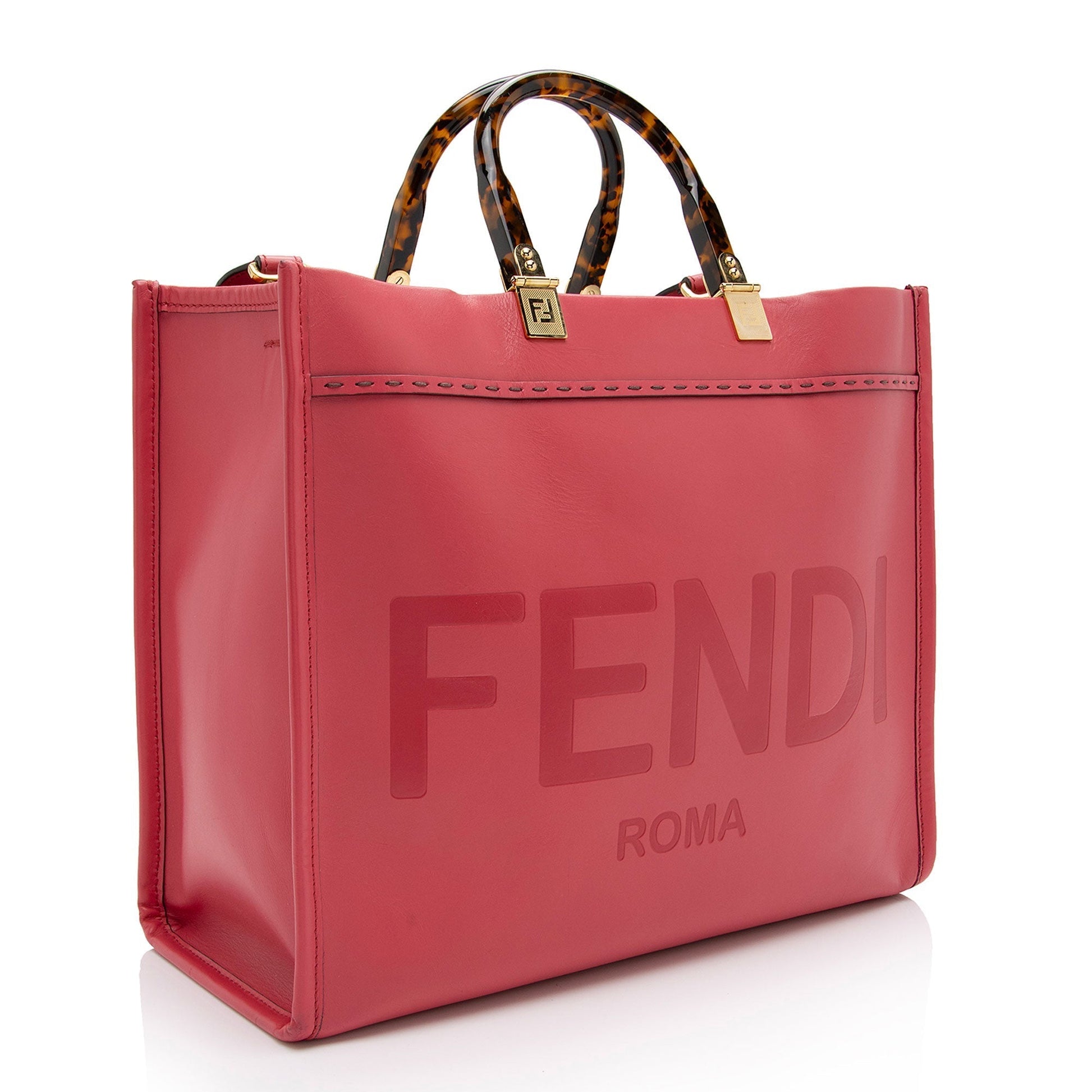 Fendi Sunshine Shopper Tote Leather Medium Tote Bag