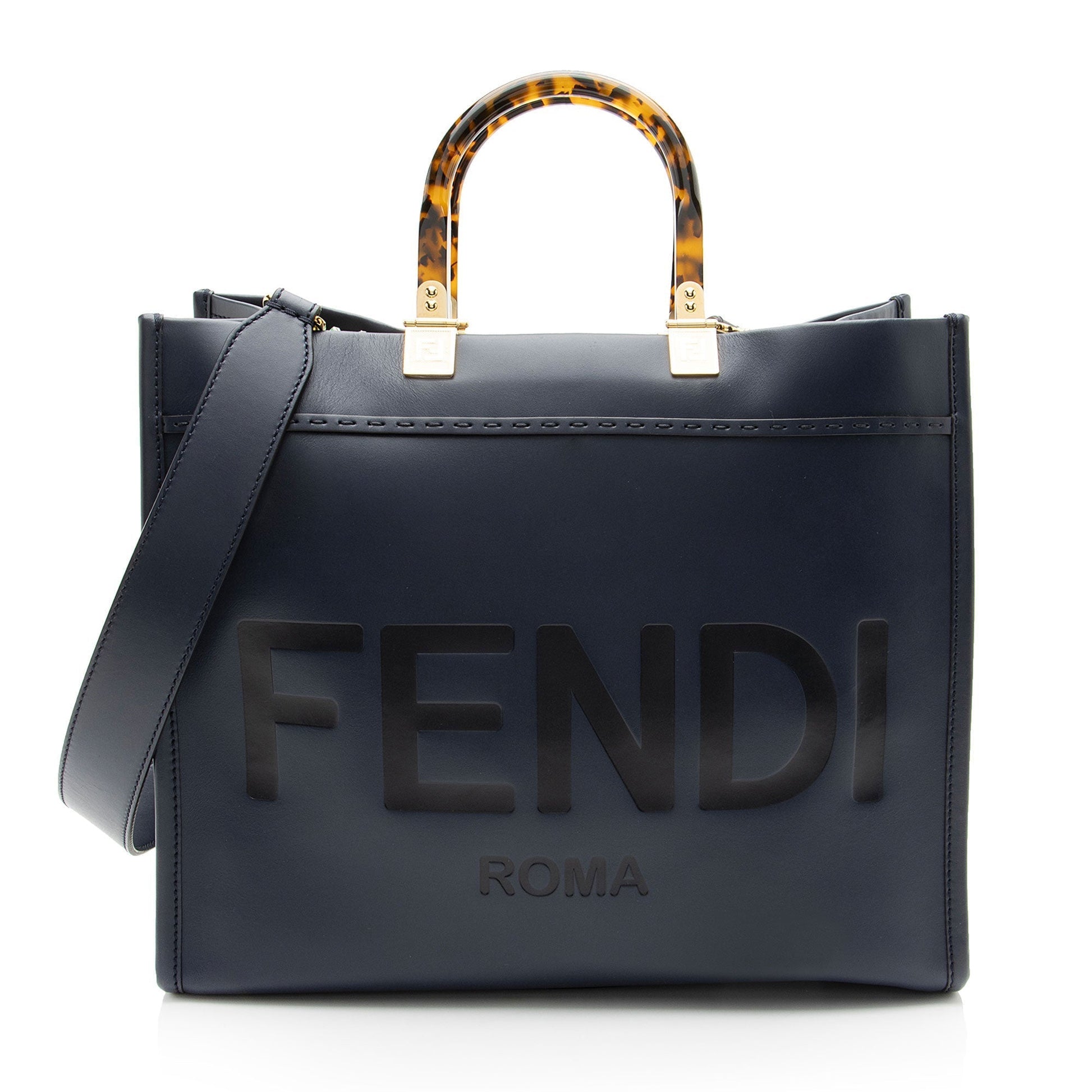 Fendi Sunshine Shopper Tote Leather Medium Tote Bag