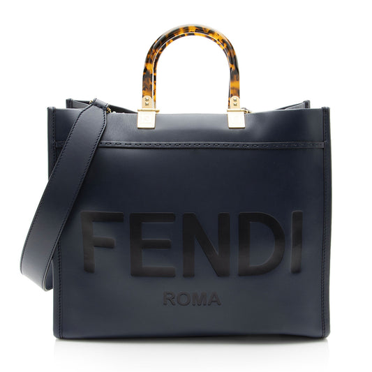 Fendi Sunshine Shopper Tote Leather Medium Tote Bag
