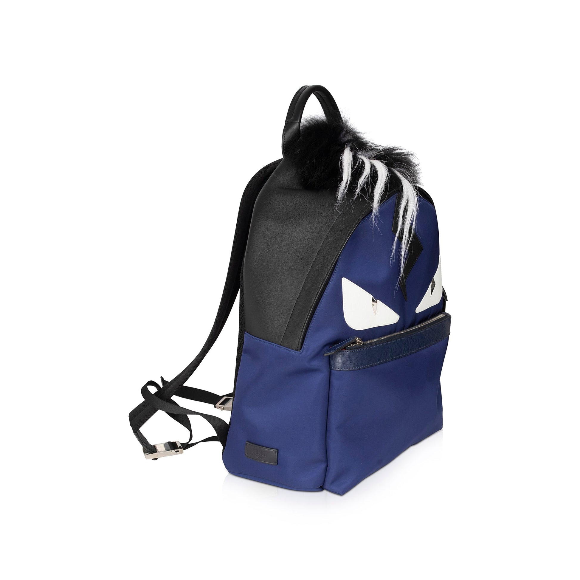 Fendi Trimmed Monster Backpack Leather Nylon