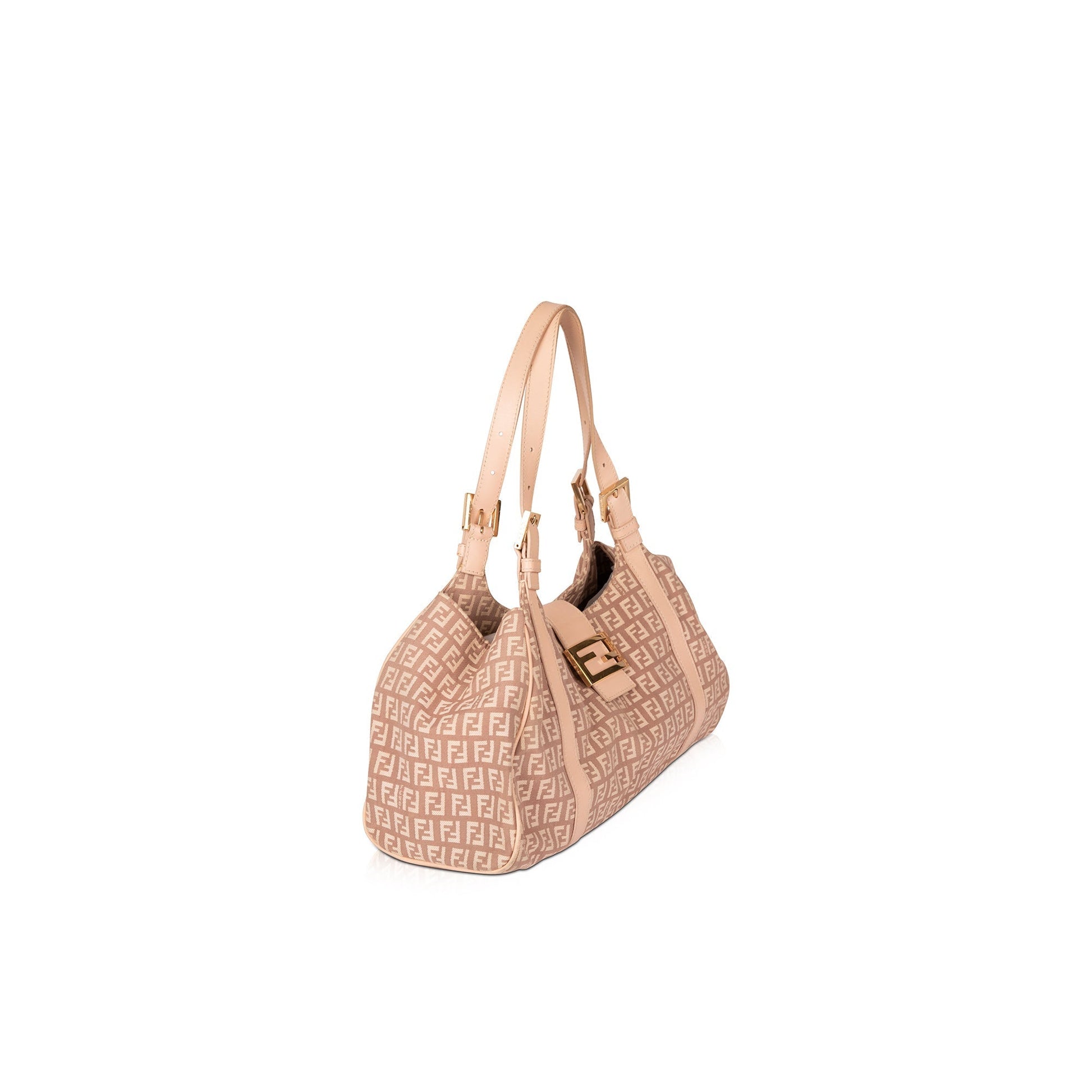Fendi Trimmed Zucchino Shoulder Bag Leather