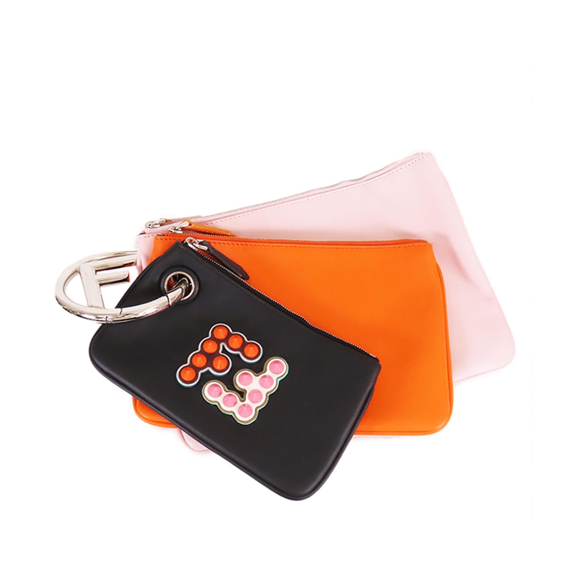 Fendi Triplette Clutch Bag Shg Ssklwg Leather