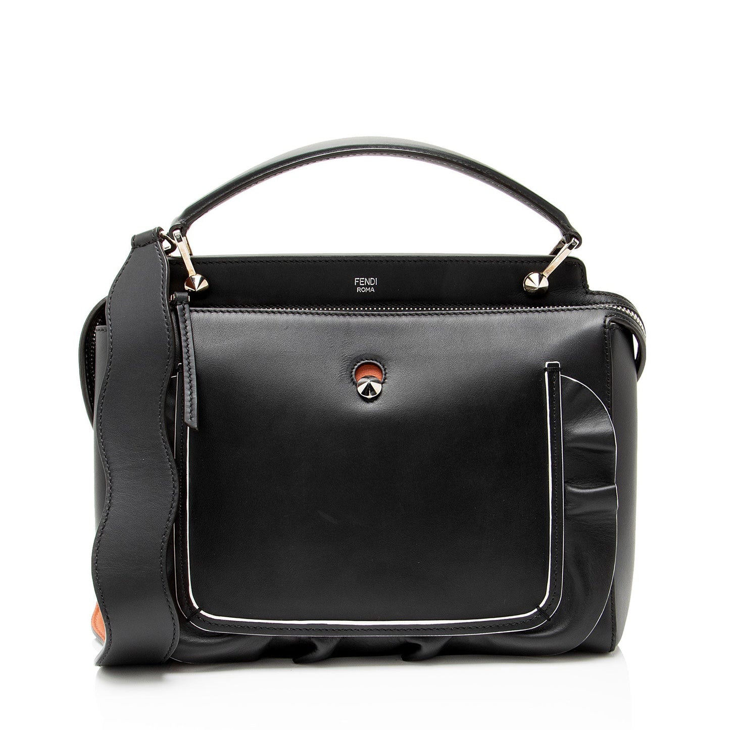 Fendi Waves Dotcom Satchel Leather Medium Satchel Bag