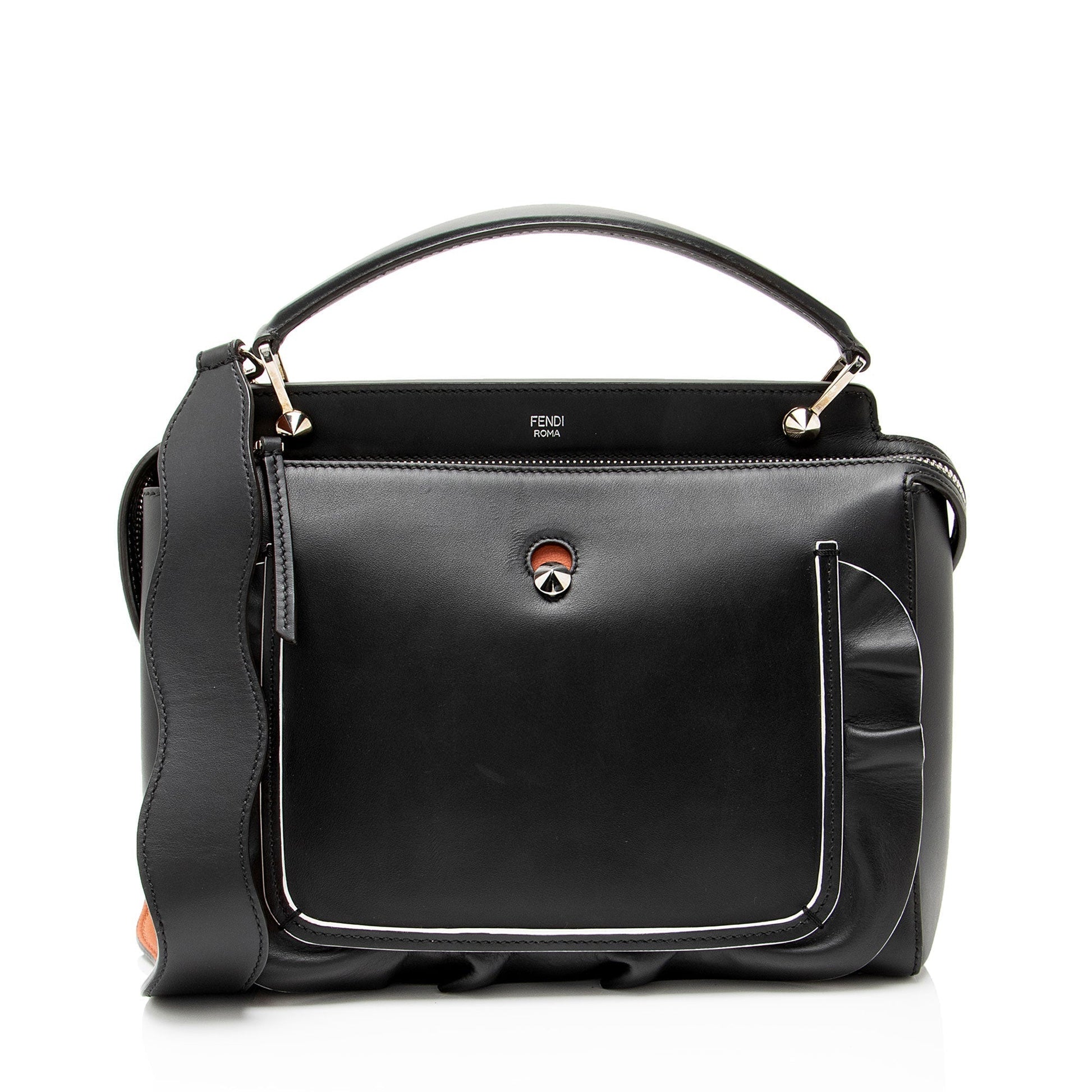 Fendi Waves Dotcom Satchel Leather Medium Satchel Bag