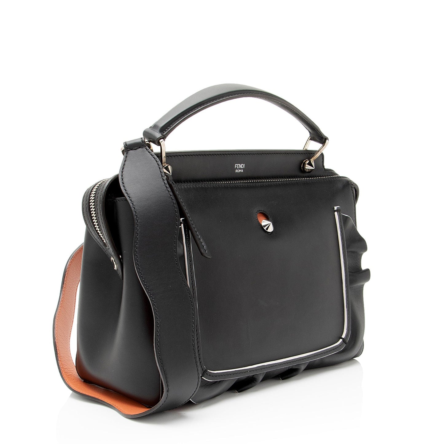 Fendi Waves Dotcom Satchel Leather Medium Satchel Bag