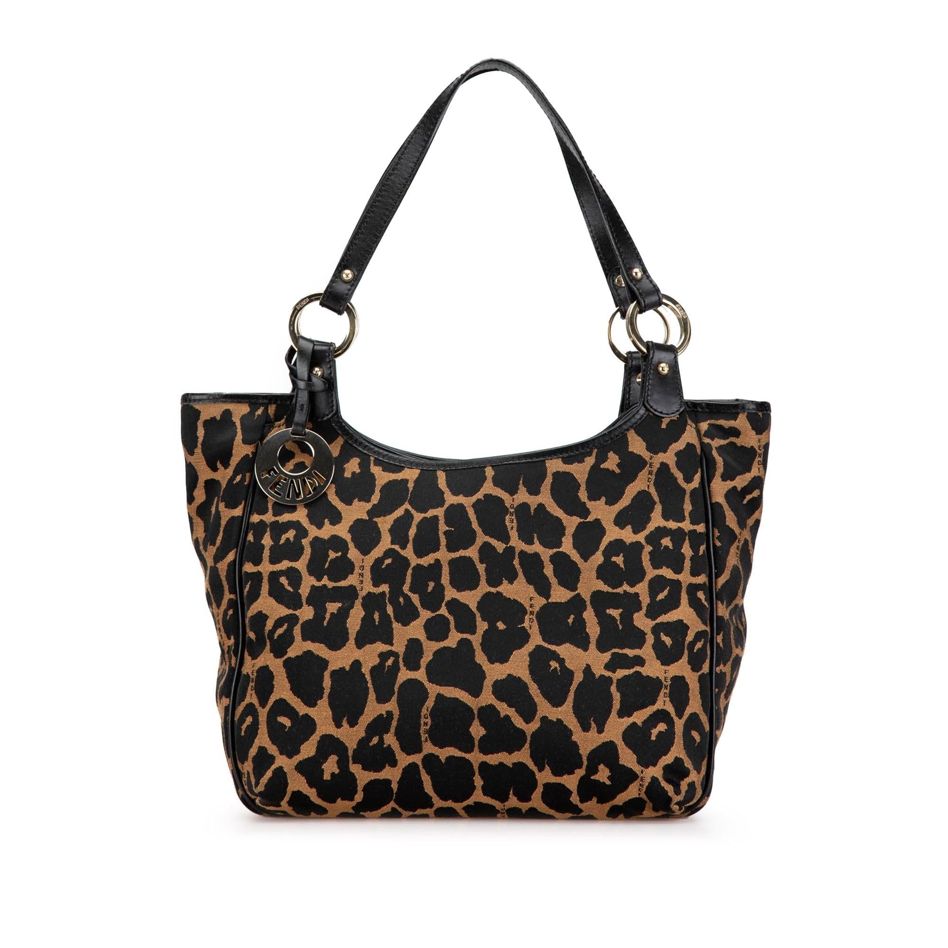 Fendi Leopard Print Shoulder Bag Shg Mavci8 Canvas