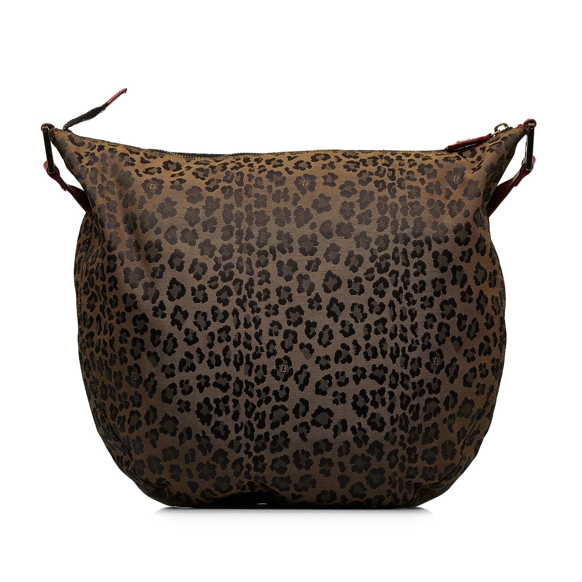 Fendi Leopard Print Hobo Shg Xuvedu Shoulder Bag