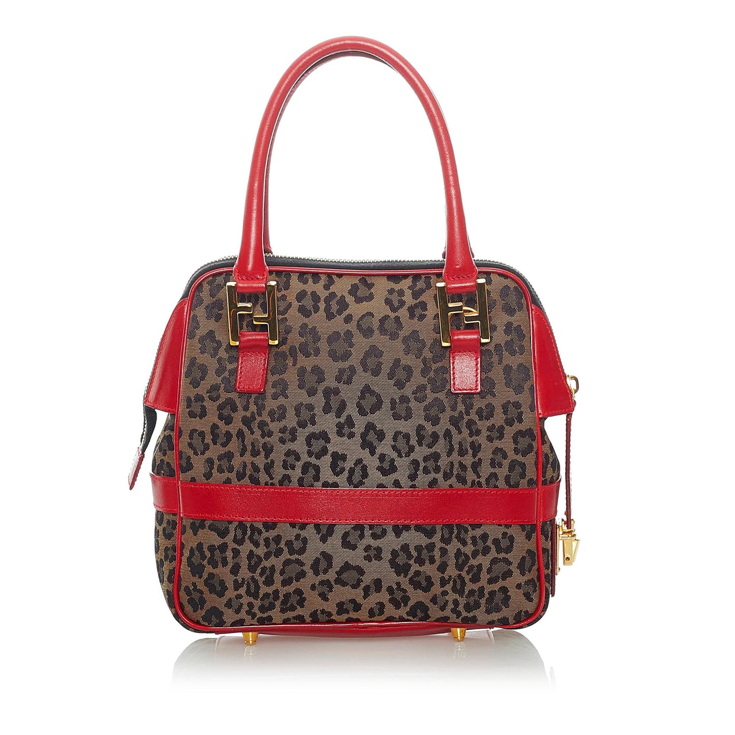 Fendi Leopard Print Satchel Shg Nylon Satchel Bag