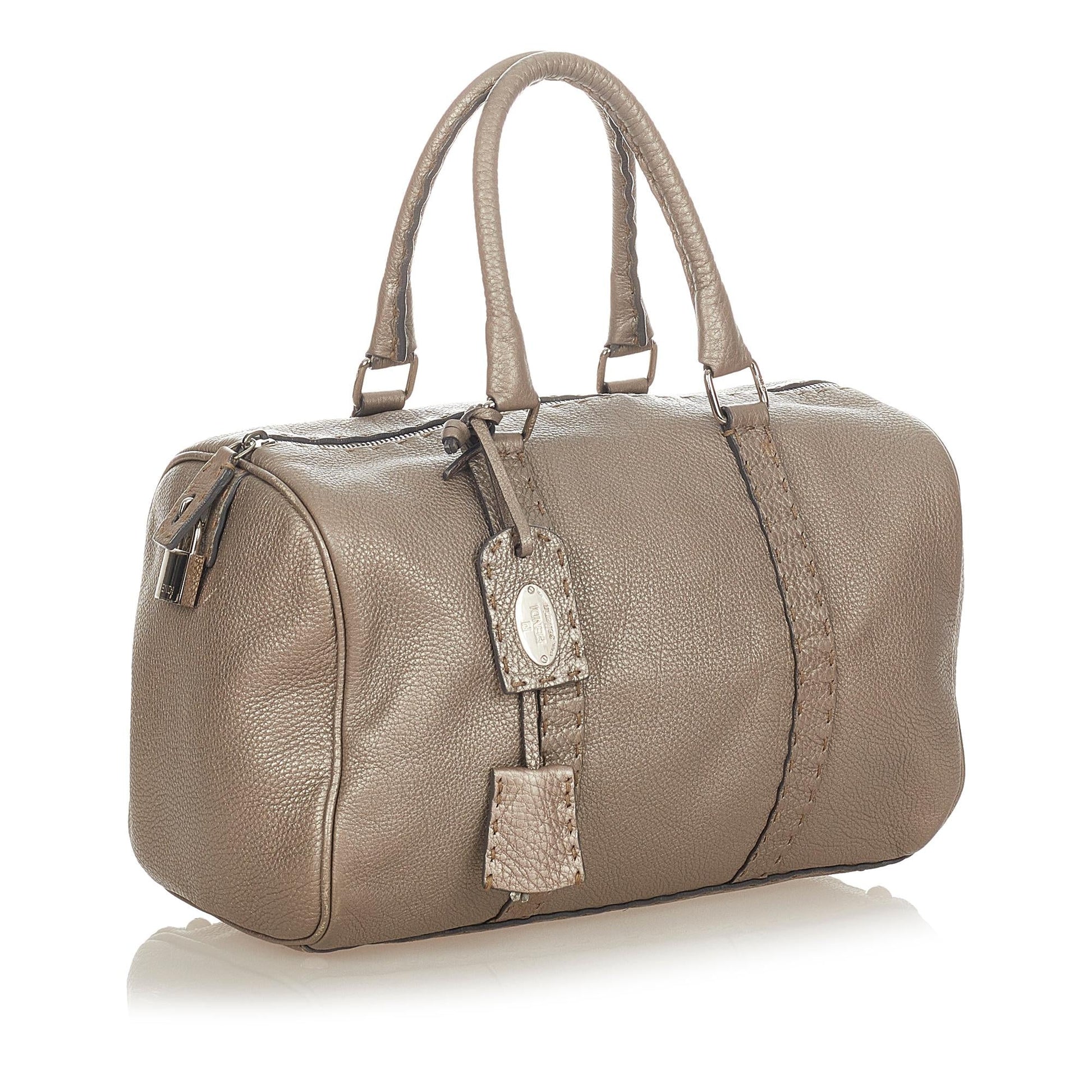 Fendi Linda Boston Bag Shg Leather Satchel Bag