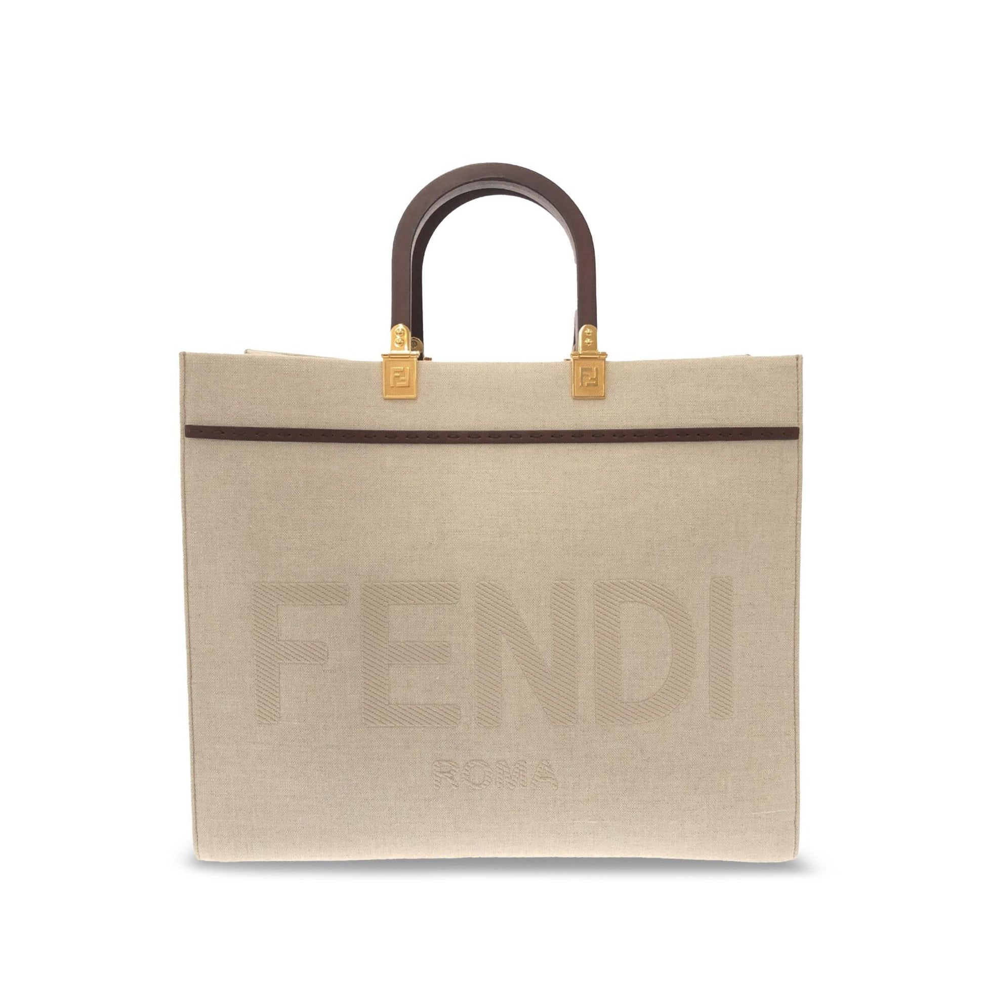 Fendi Sunshine Shg Chjis0 Satchel Bag Canvas Medium