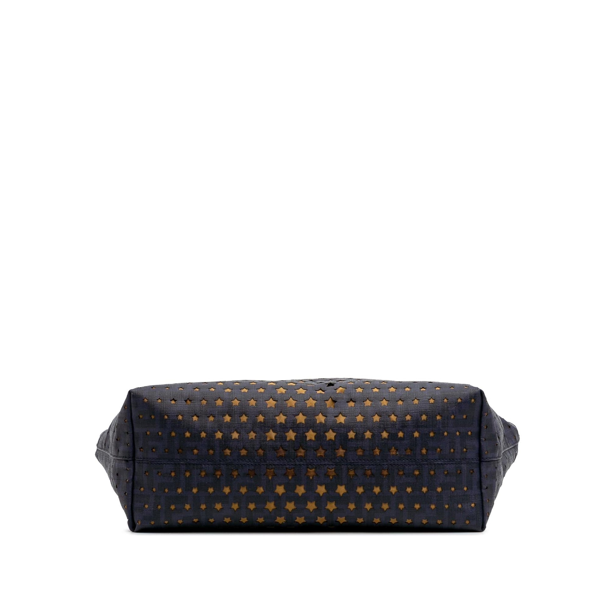 Fendi Coated Laser Cut Star Roll Tote Canvas Medium Tote Bag Star Roll Tote