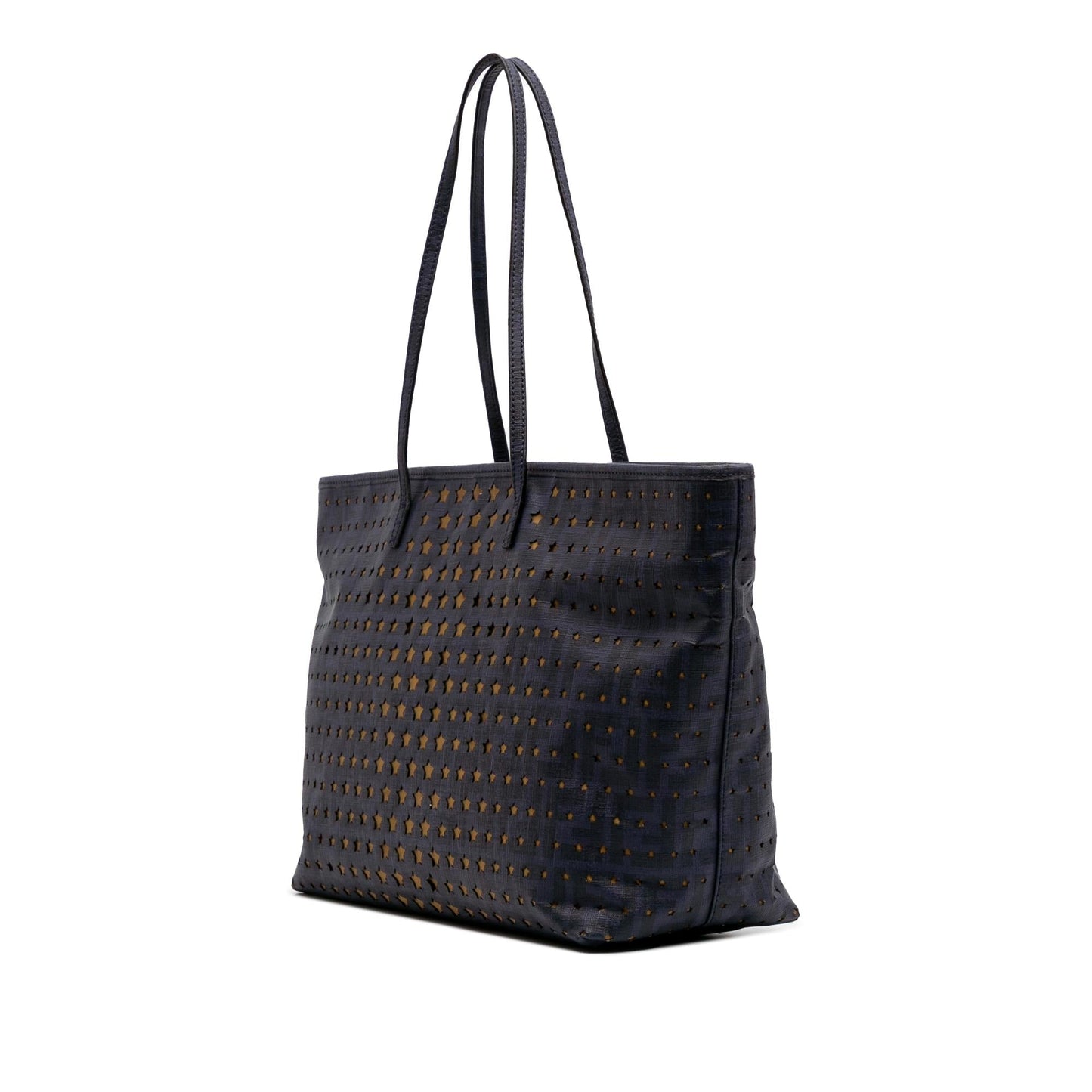 Fendi Coated Laser Cut Star Roll Tote Canvas Medium Tote Bag Star Roll Tote