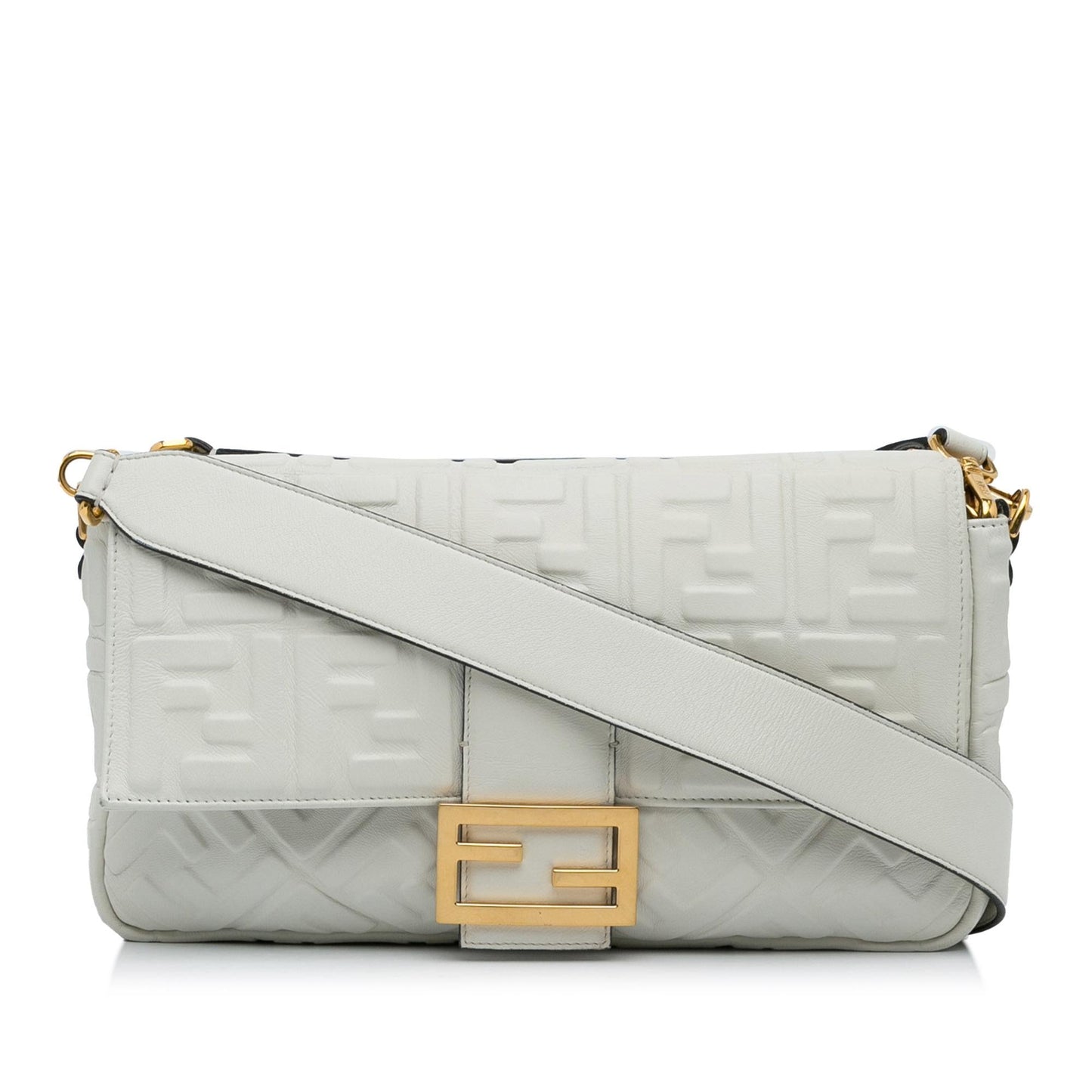 Fendi Ff Baguette Shg Fqlmep Satchel Bag Medium Embossed